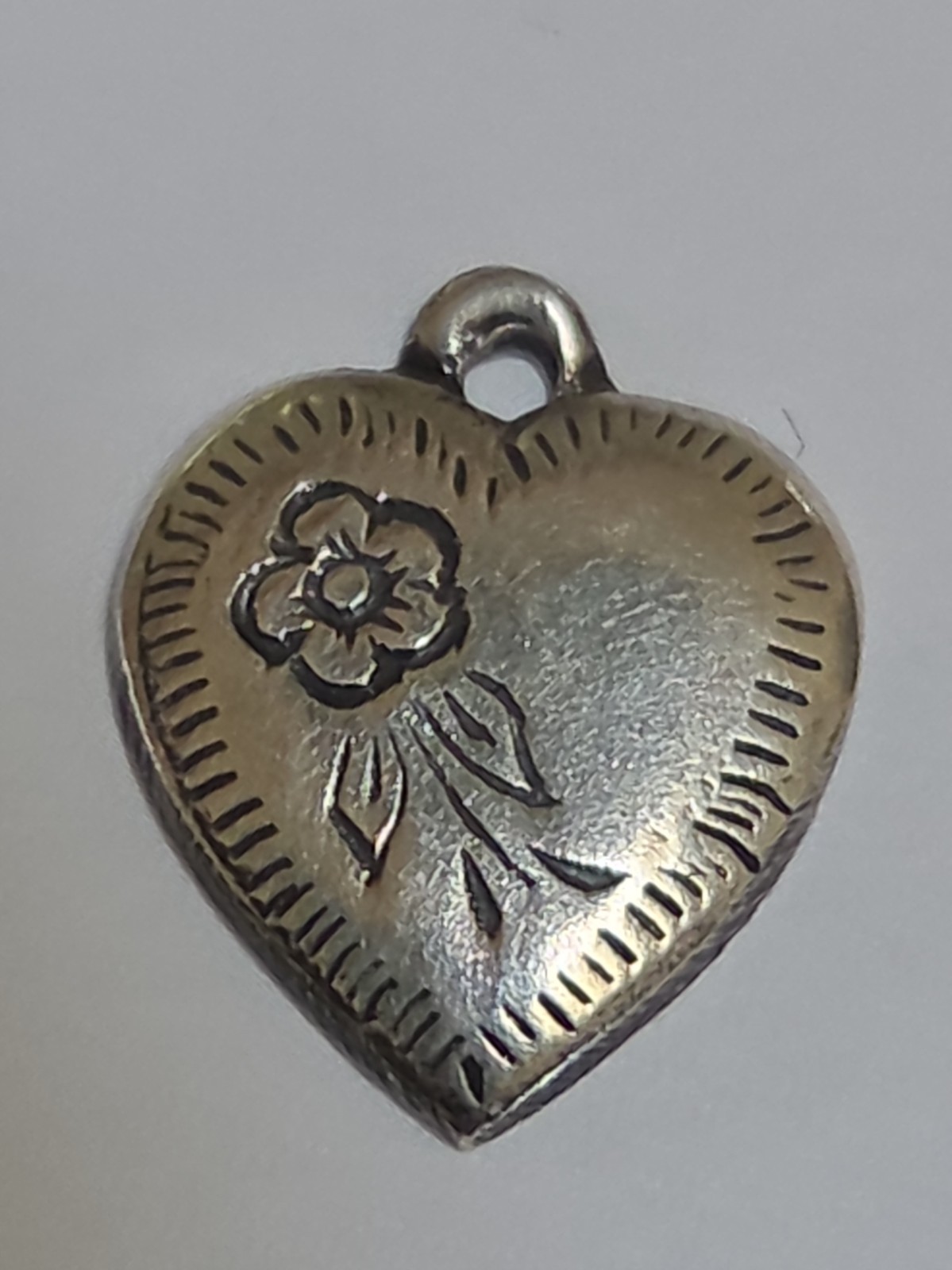 Sterling Silver ~ Heart Charm ~ Sweet Engraving ~ VINTAGE