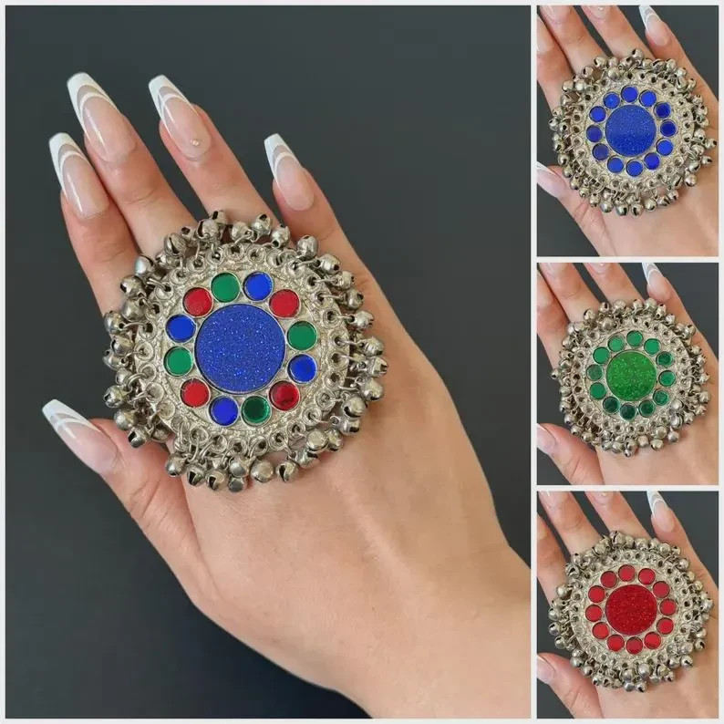Kuchi Tribal Ring, Vintage Ethnic Nomad Jewelry, Tribal Fusion, Boho, Hippie, Kuchi Tribal Ring, Vintage Ethnic Nomad Jewelry, Tribal Fusion, Boho, Hippie,