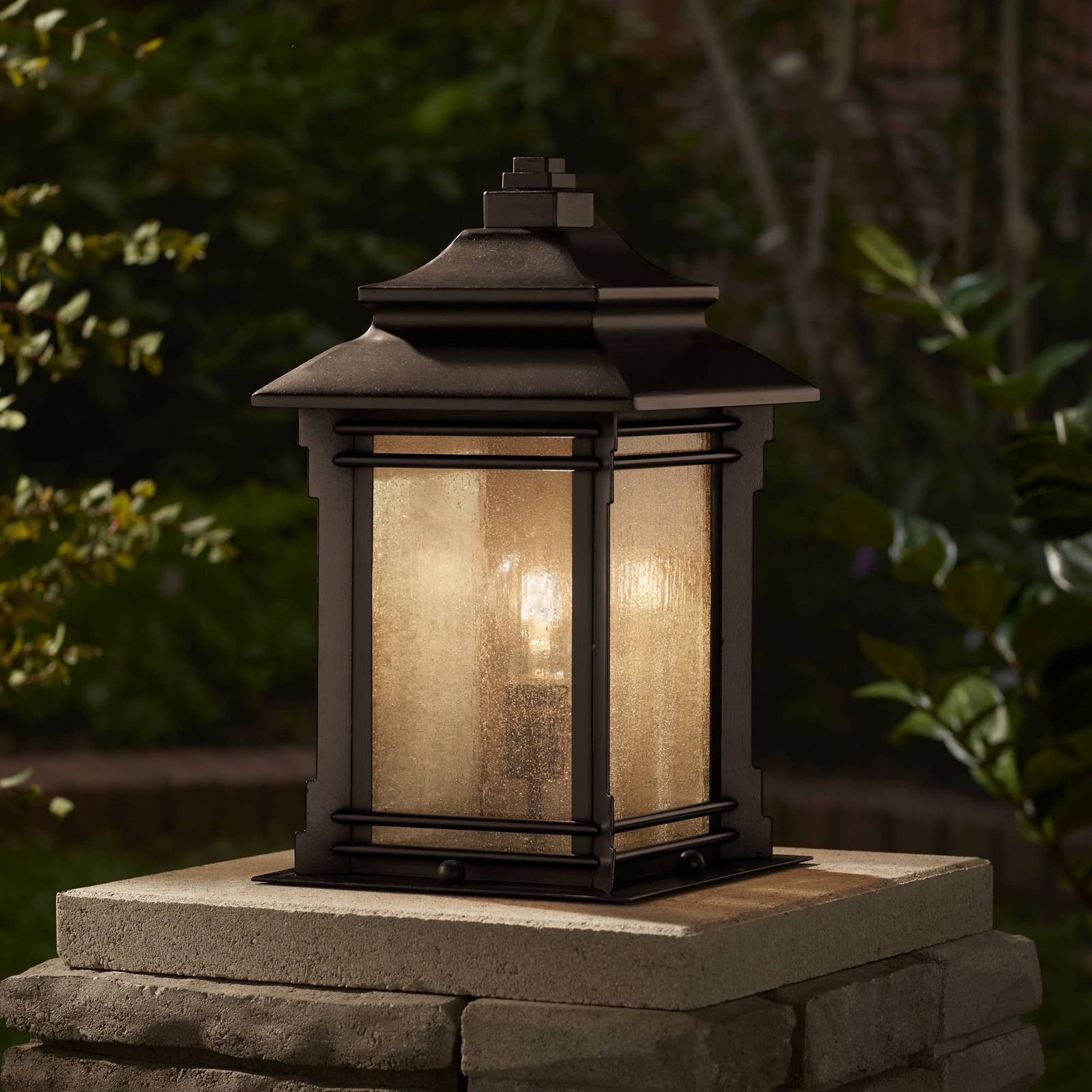 Hickory Point Rustic Outdoor Pier Mount Light Fixture Bronze 16 1/2\