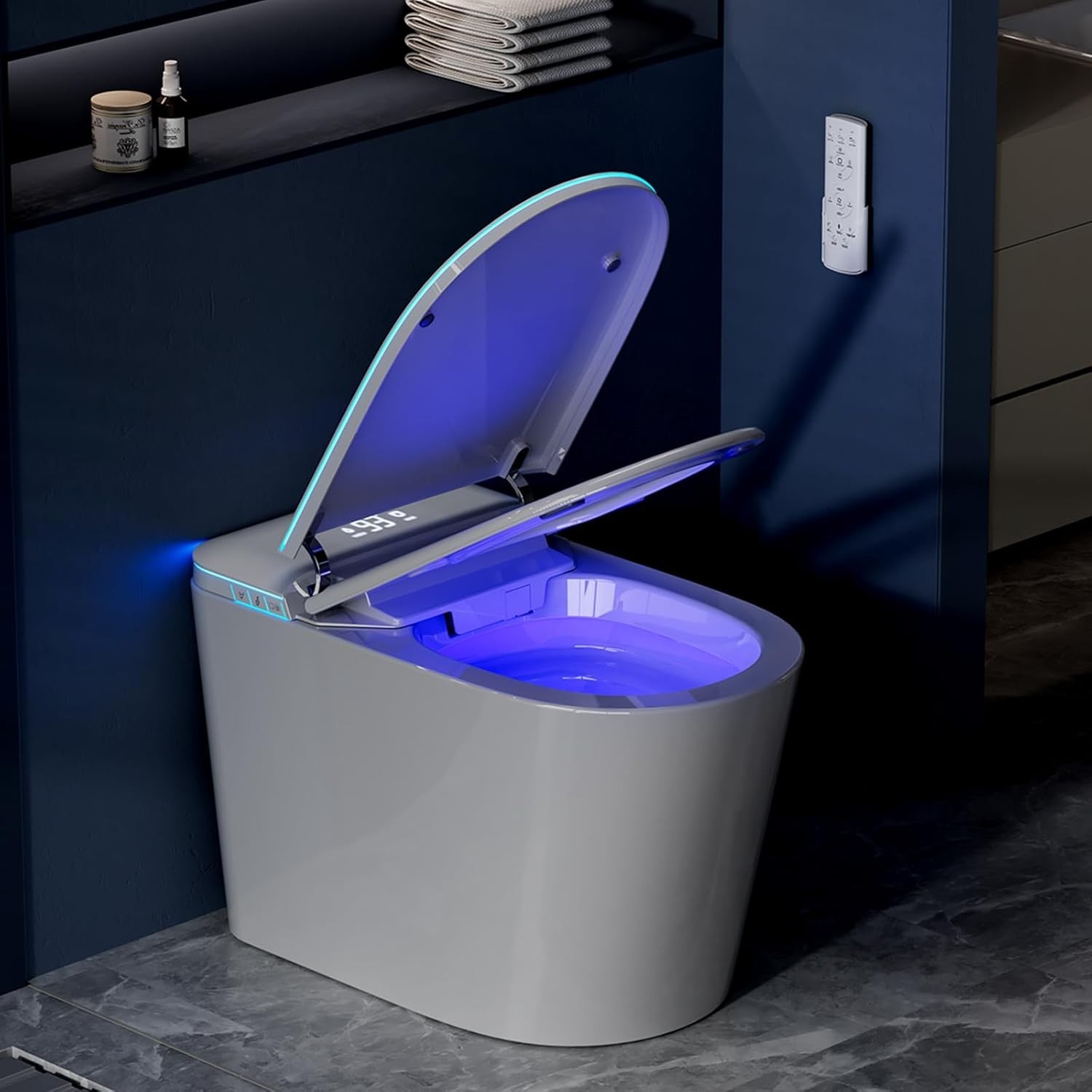 Smart Bidet Toilet Heated Seat Foot Sensor Auto Open UV sterilization Nightlight