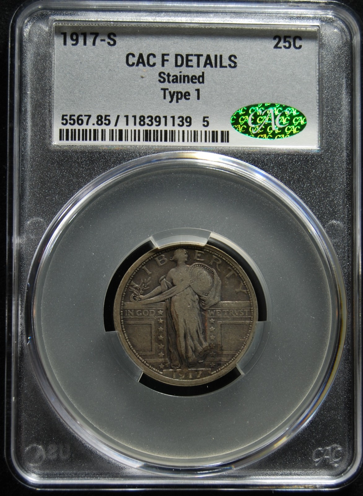 1917 s Standing Liberty Quarter Type 1