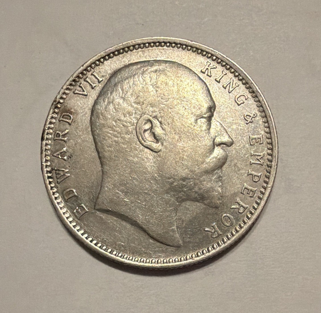 1905 British India One Rupee Silver Coin Edward VII KM#508 0.917 Fineness 1905 British India One Rupee Silver Coin Edward VII KM#508 0.917 Fineness