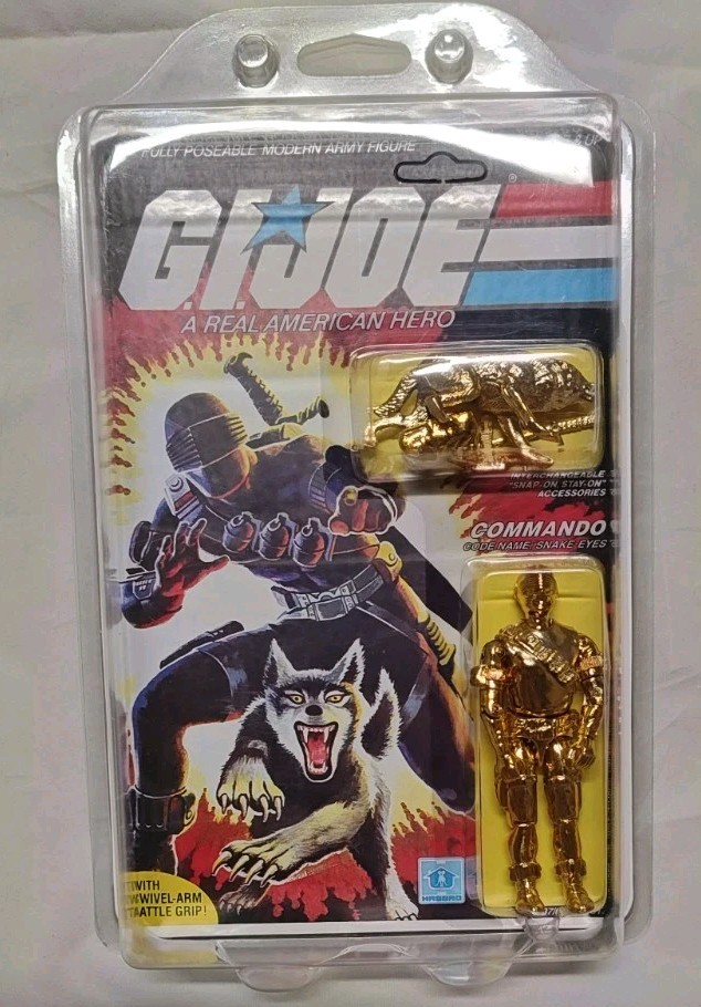 GI Joe Cobra 1985 Snake Eyes Carded GOLD  UnPunched V2 RARE Free S/H