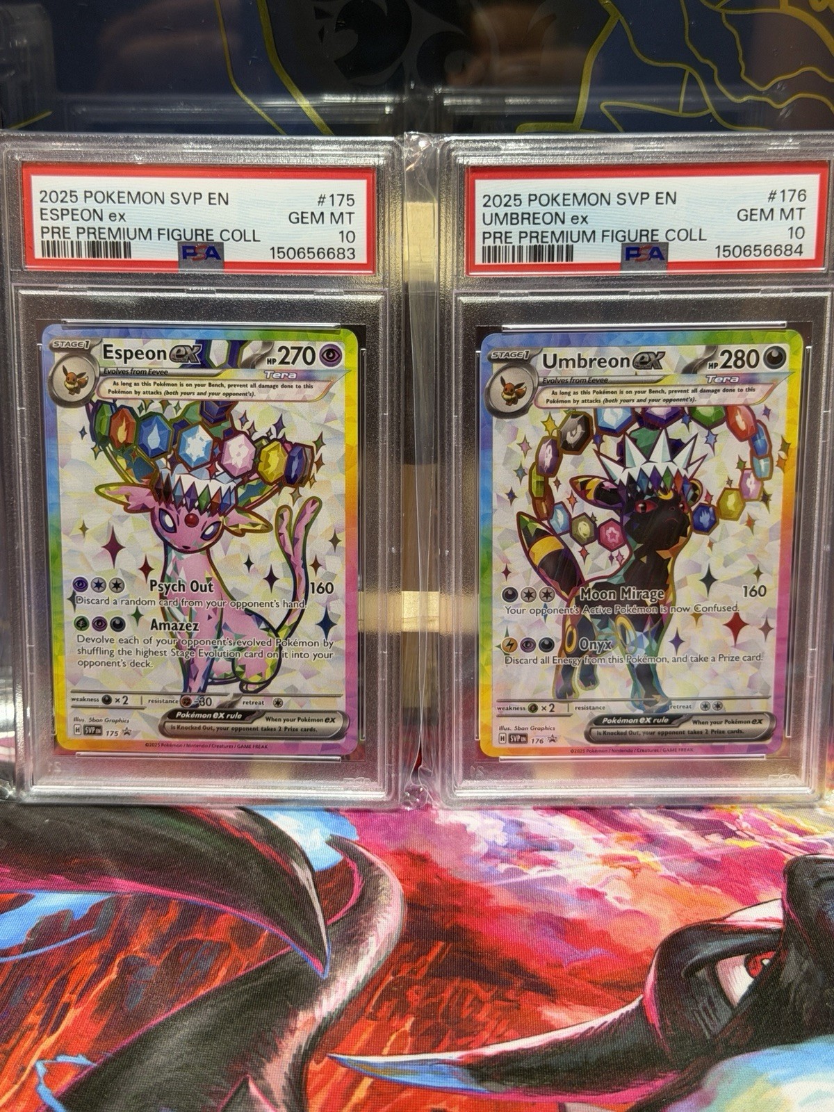 2025 UMBREON 176 & ESPEON 175 Prismatic Promos Sequential Set - PSA 10