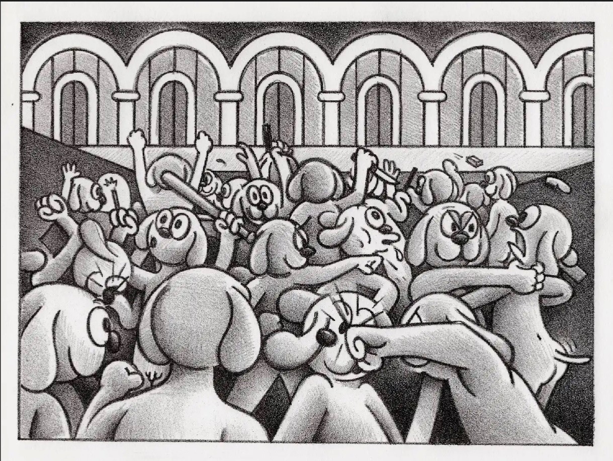 Ryan Travis Christian RIOT DOGS Lithograph