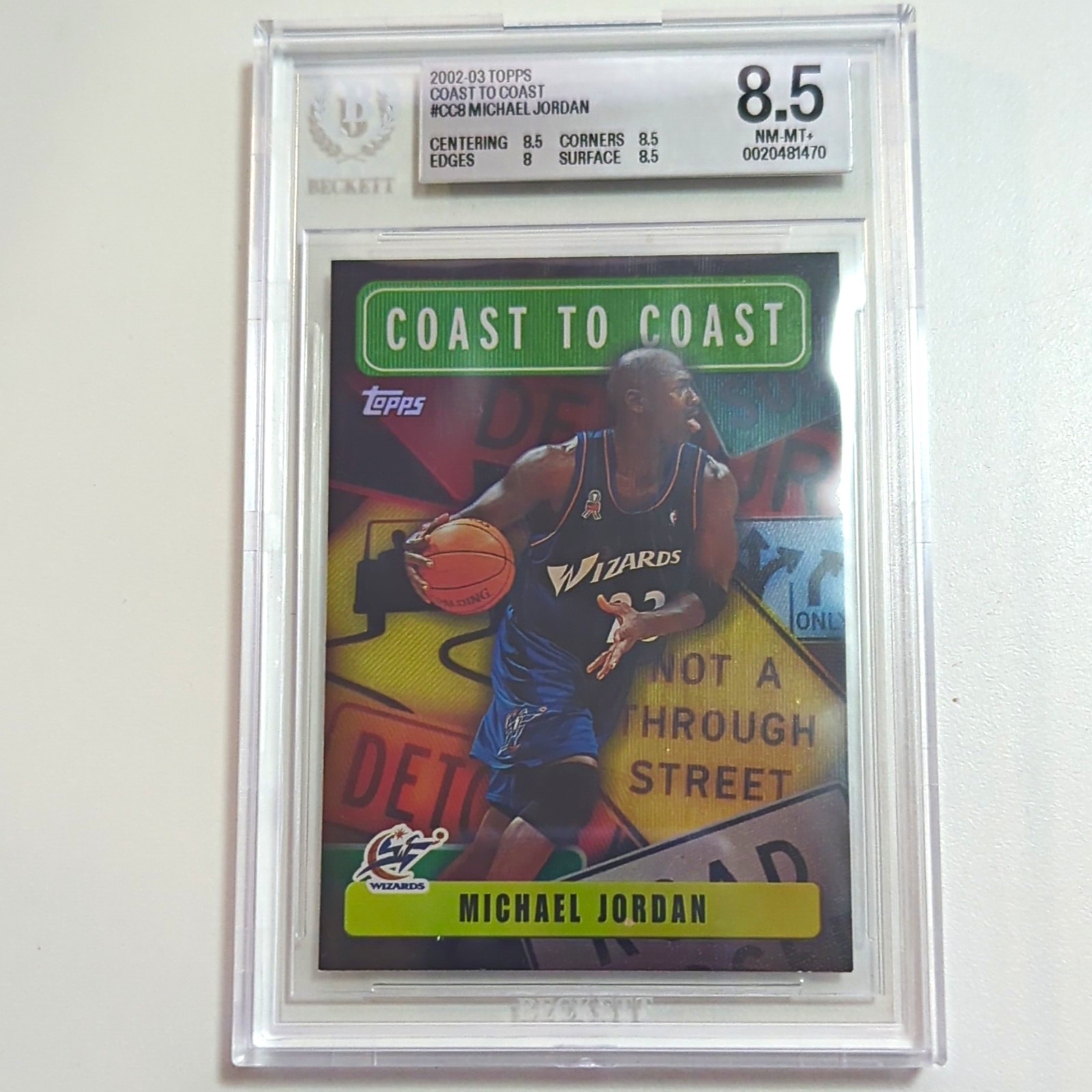 Topps 2002-03 Coast to Coast #CC8 Michael Jordan Wizards BGS 8.5 Chromium