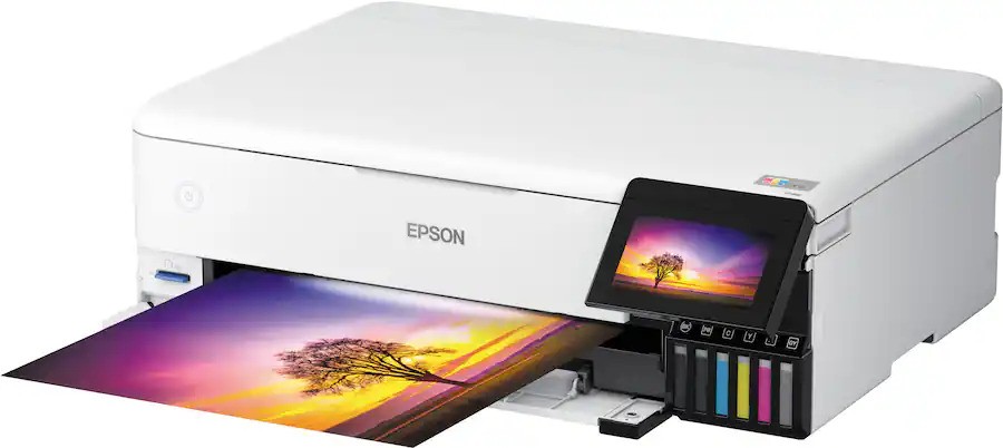 Epson - EcoTank Photo ET-8550 All-in-One Wide-format Supertank Printer - White