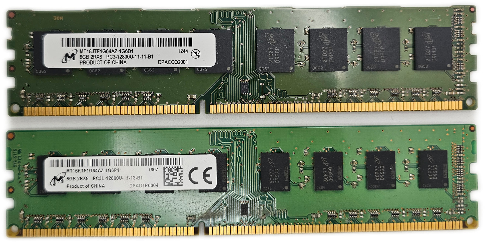 MICRON 16GB DDR3L PC3L-12800U 1600MHz DIMM DESKTOP RAM (2x8GB)