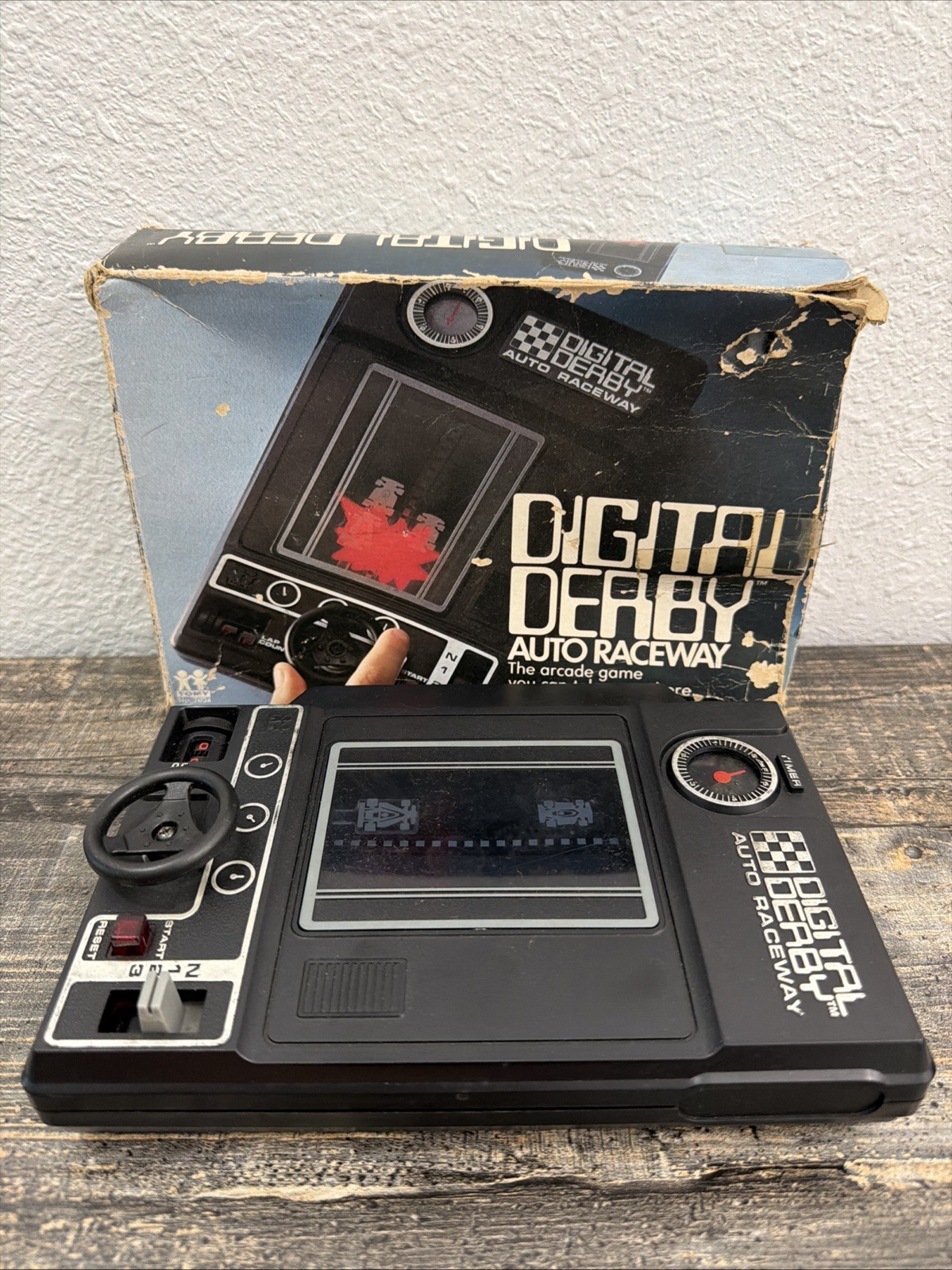 Vintage TOMY Digital Derby Auto Raceway Handheld Electronic Game 1978 Untested