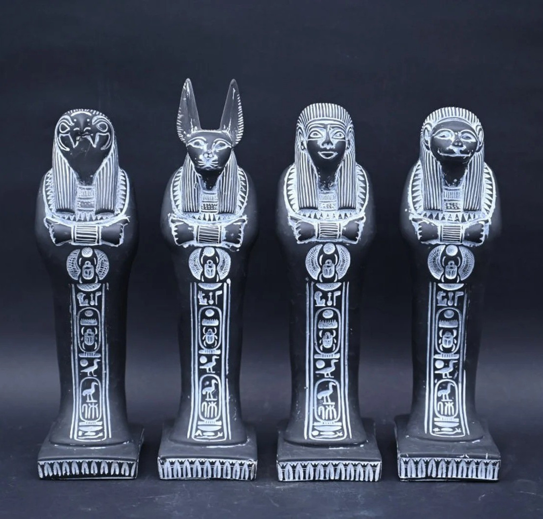 Authentic Ancient Egyptian Antiquities Black Sons of Horus Statues Egyptian BC