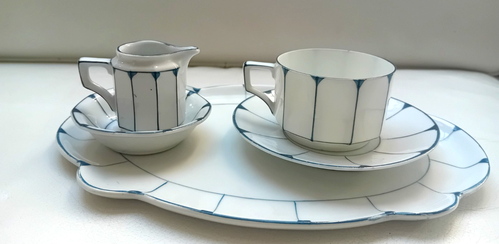 Bavaria P.S. porcelain deco coffee service A.A. Schönwald Schonwald Dairy Bowl