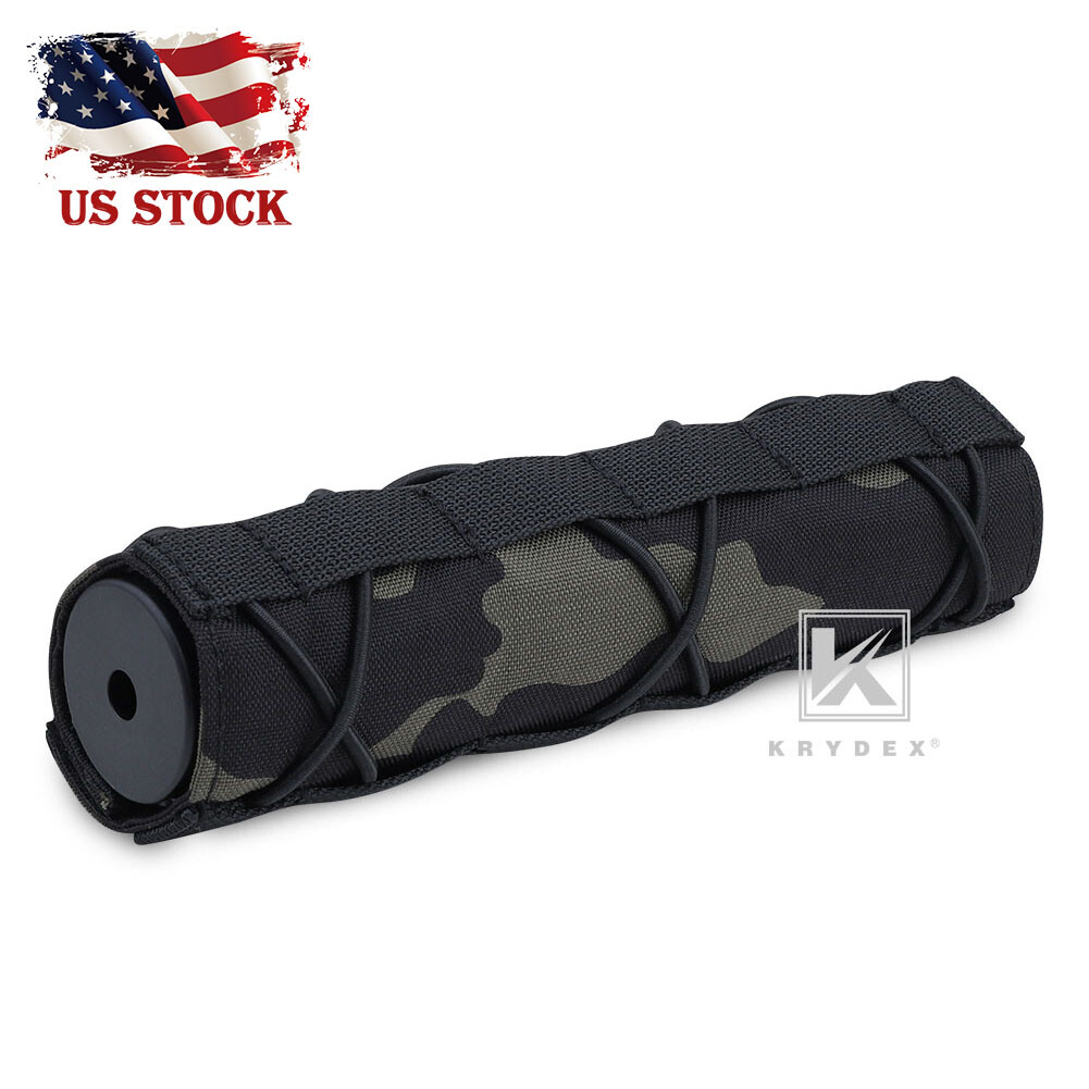 KRYDEX 7inch 18cm Silencer Cover Muffler Sleeve Suppressor Mirage Black MC Camo KRYDEX 7inch 18cm Silencer Cover Muffler Sleeve Suppressor Mirage Black MC Camo