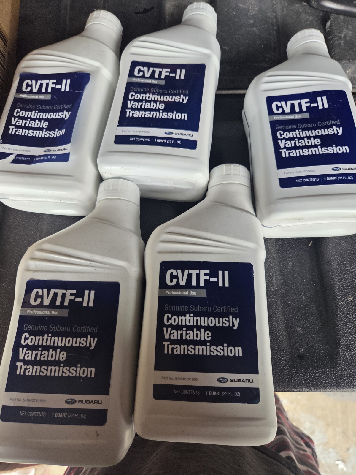 Subaru CVTF-II CVT Transmission Fluid (5 Quarts) - SOA427V1660 Genuine OEM AUTO Subaru CVTF-II CVT Transmission Fluid (5 Quarts) - SOA427V1660 Genuine OEM AUTO