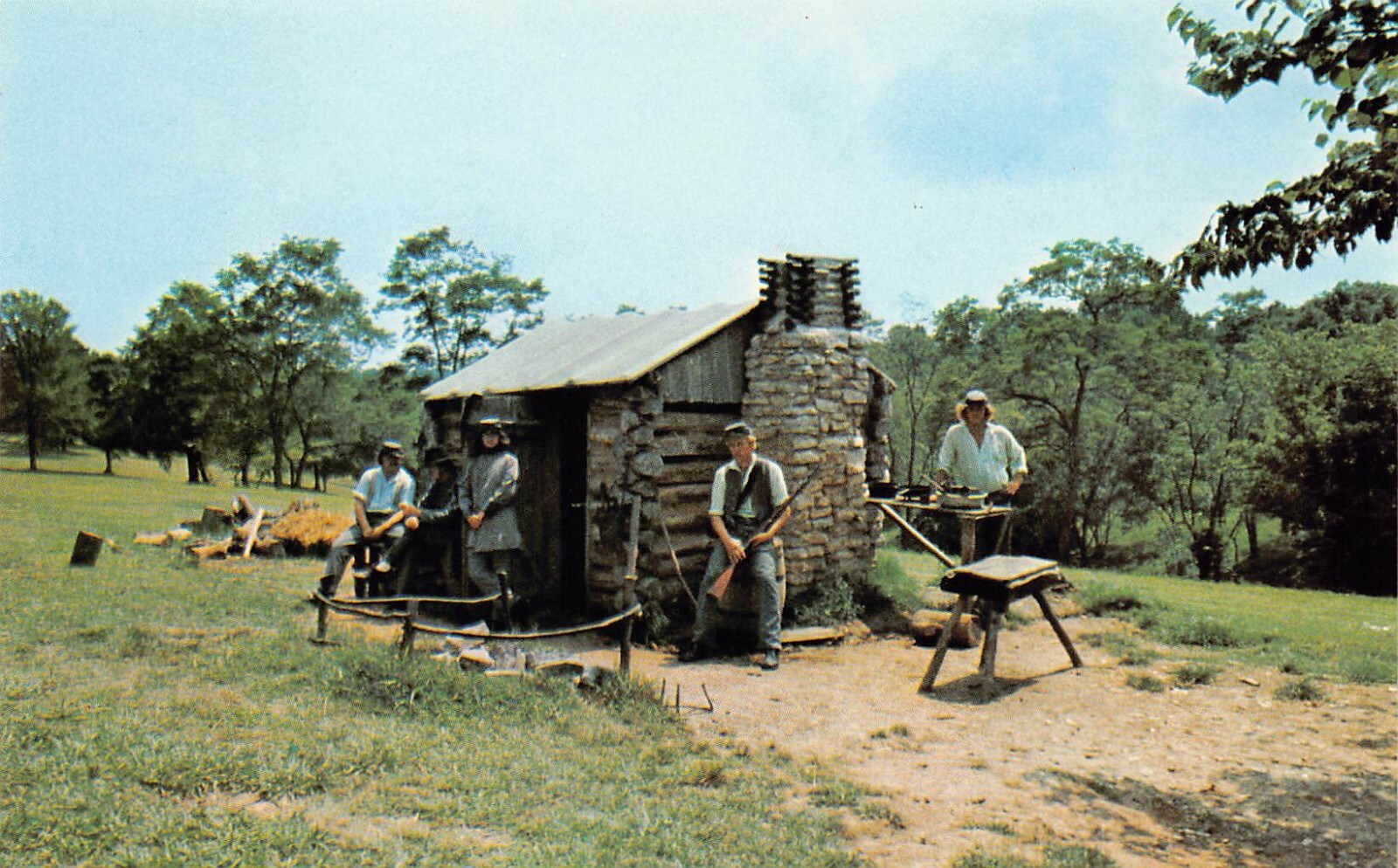 Civil War Military Army Fort Donelson Log Cabin TN Tennessee Vtg Postcard C11