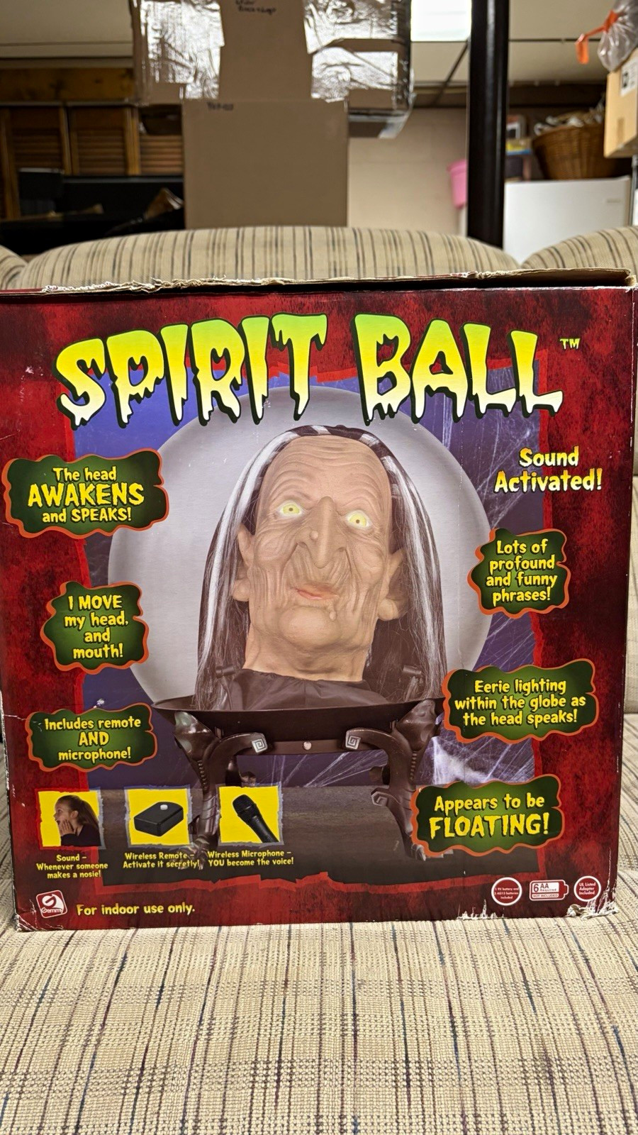 Gemmy 2007 Witch Spirit Ball w/ Remote & Microphone Halloween