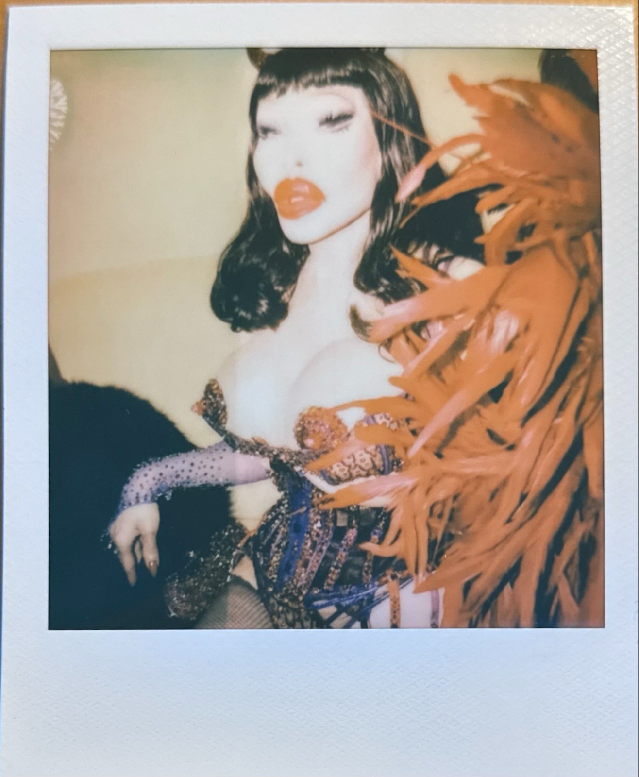 Original Polaroid Art Amanda Lepore Trans Portrait One-of-a-Kind