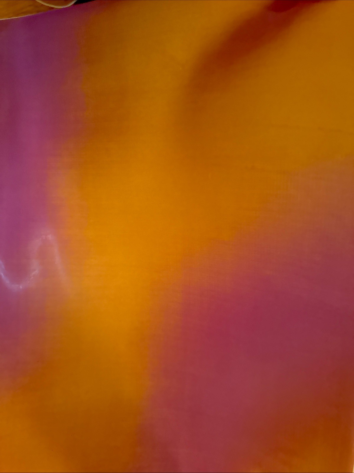 Vtg Vari Vue Lenticular soft vinyl moving motion PINK-YELLOW WAVE RARE 19x14.5 Vtg Vari Vue Lenticular soft vinyl moving motion PINK-YELLOW WAVE RARE 19x14.5