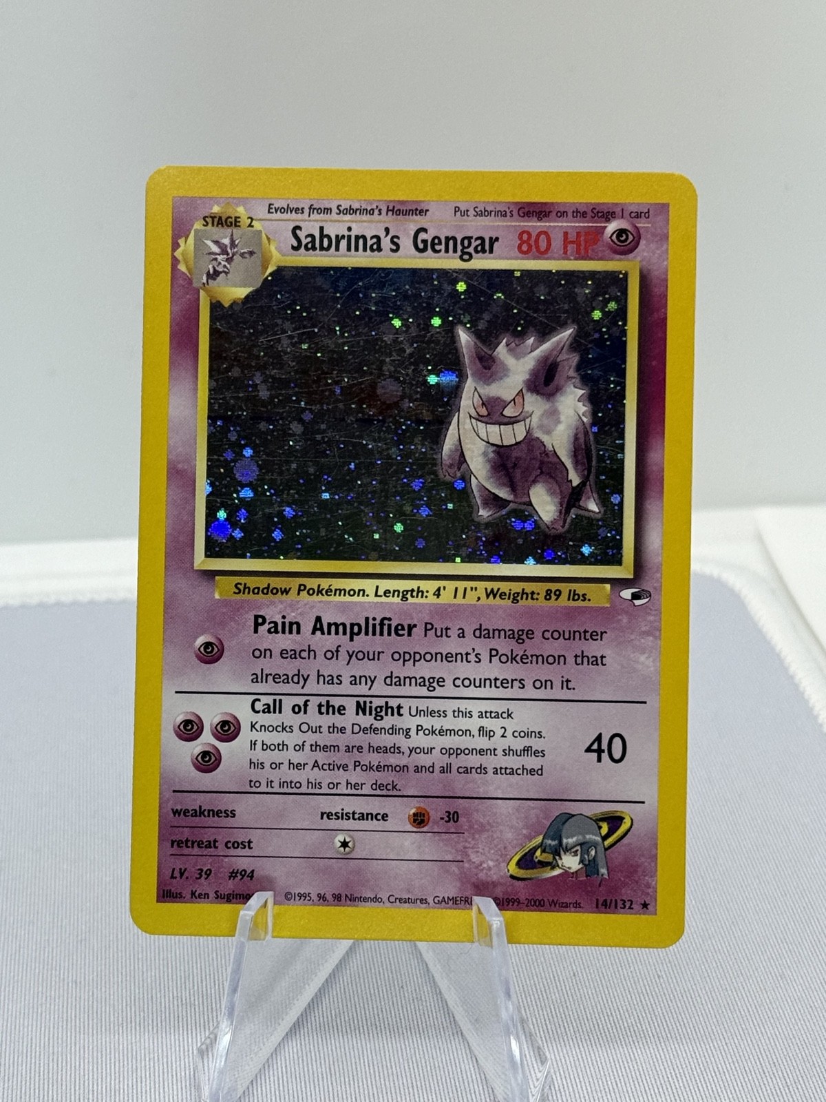 Sabrina\'s Gengar 14/132 Gym Heroes Holo