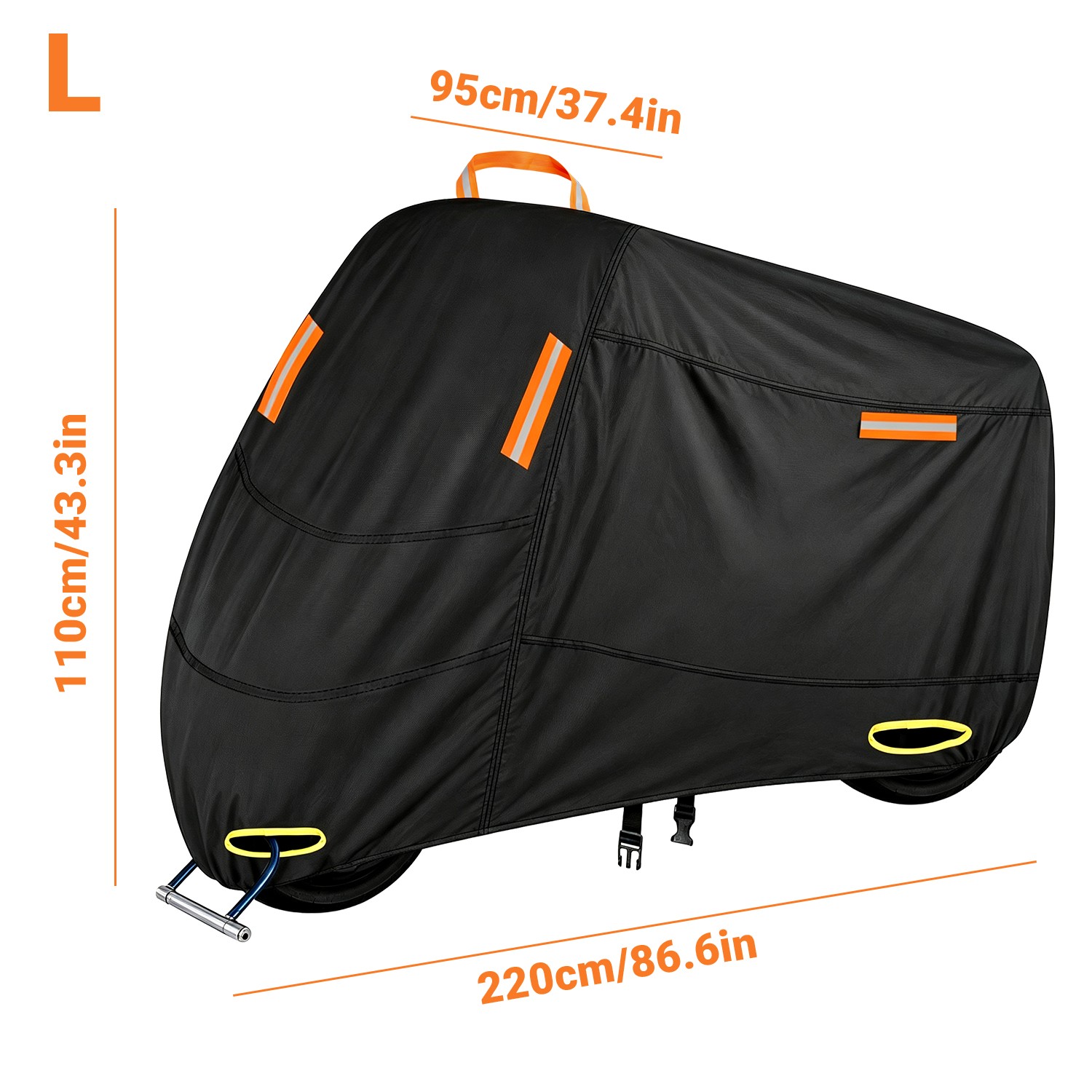 Heavy Duty Waterproof Motorcycle Cover for Sun Snow UV Rain Dust Resistant L-2XL