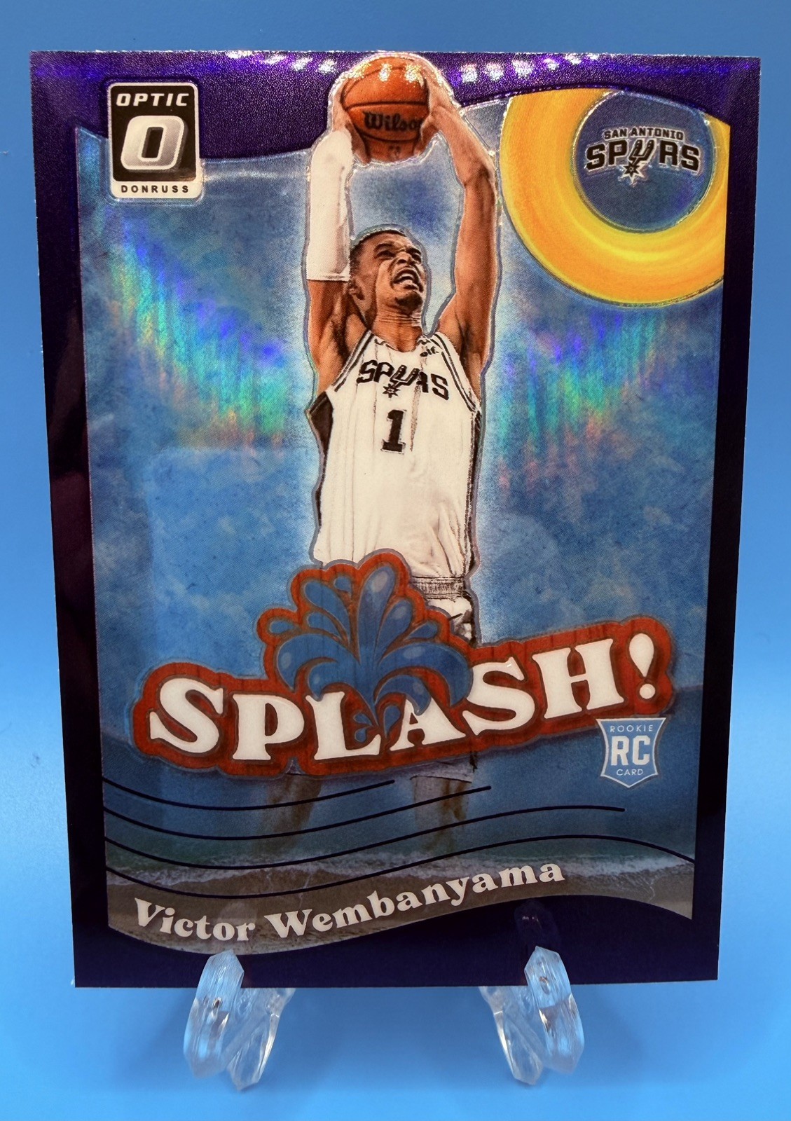 2023-24 Donruss Optic - Splash Victor Wembanyama #6 Purple Holo Prizm RC Rookie 2023-24 Donruss Optic - Splash Victor Wembanyama #6 Purple Holo Prizm RC Rookie
