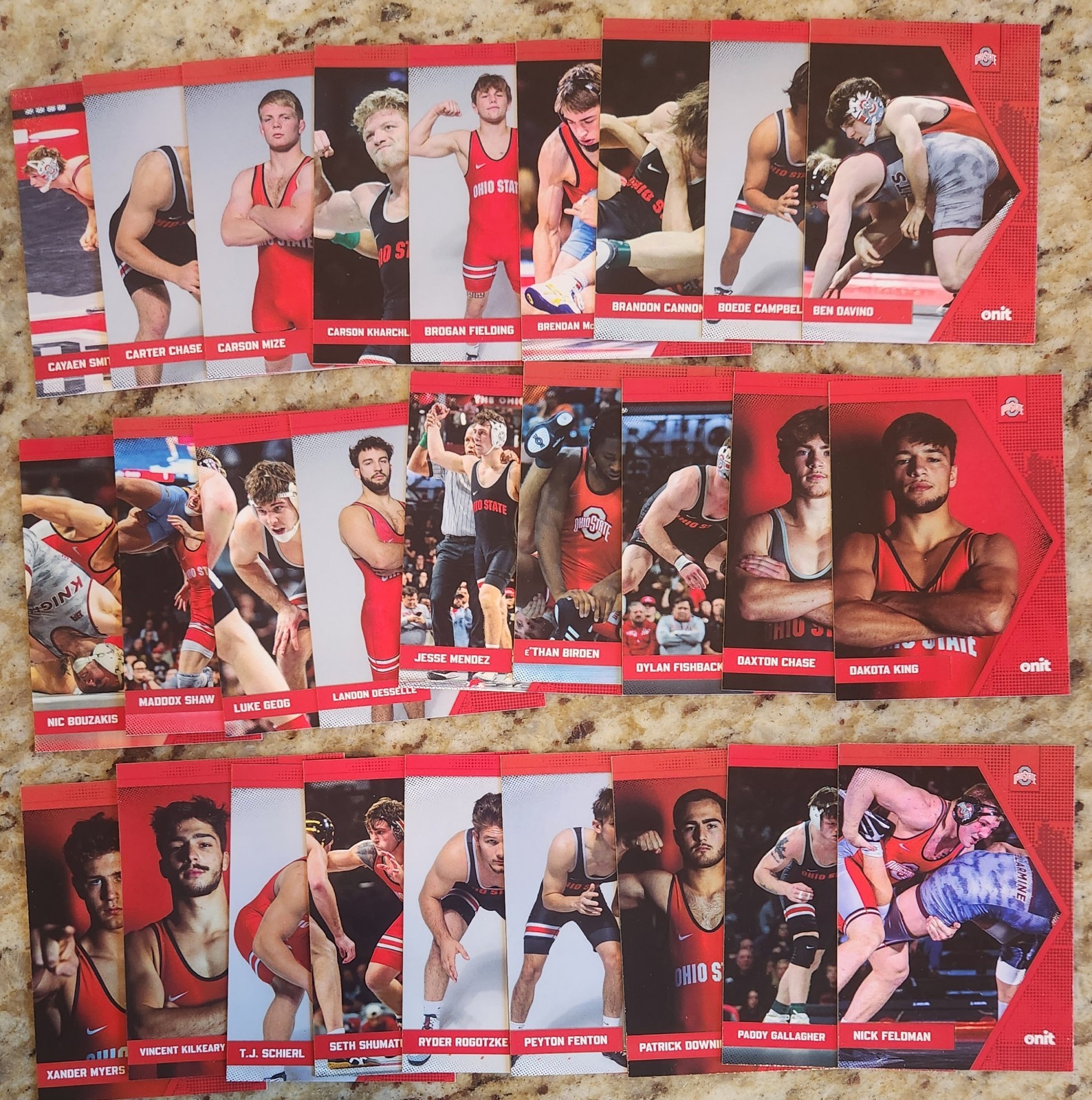 2025-2026 Onit Ohio State Wrestle Bucks Complete Base Team Set + 4 Base Varients