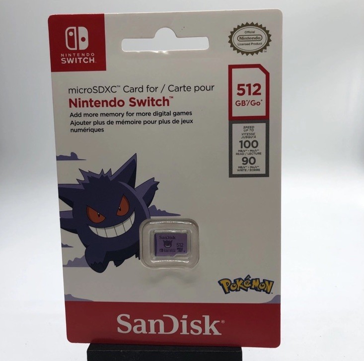 NEW SanDisk 512GB MicroSDXC Memory Card Nintendo Switch Pokémon Gengar