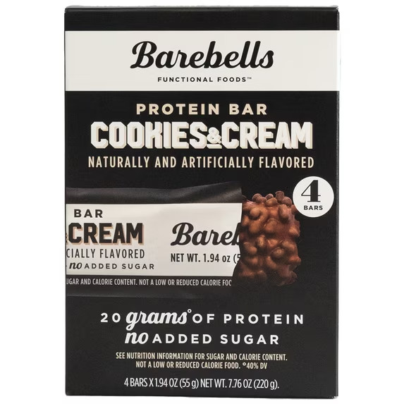 Barebells Protein Bars with 20g High Protein,1.9oz Bars,Cookies & CreaM-4 CoUNT