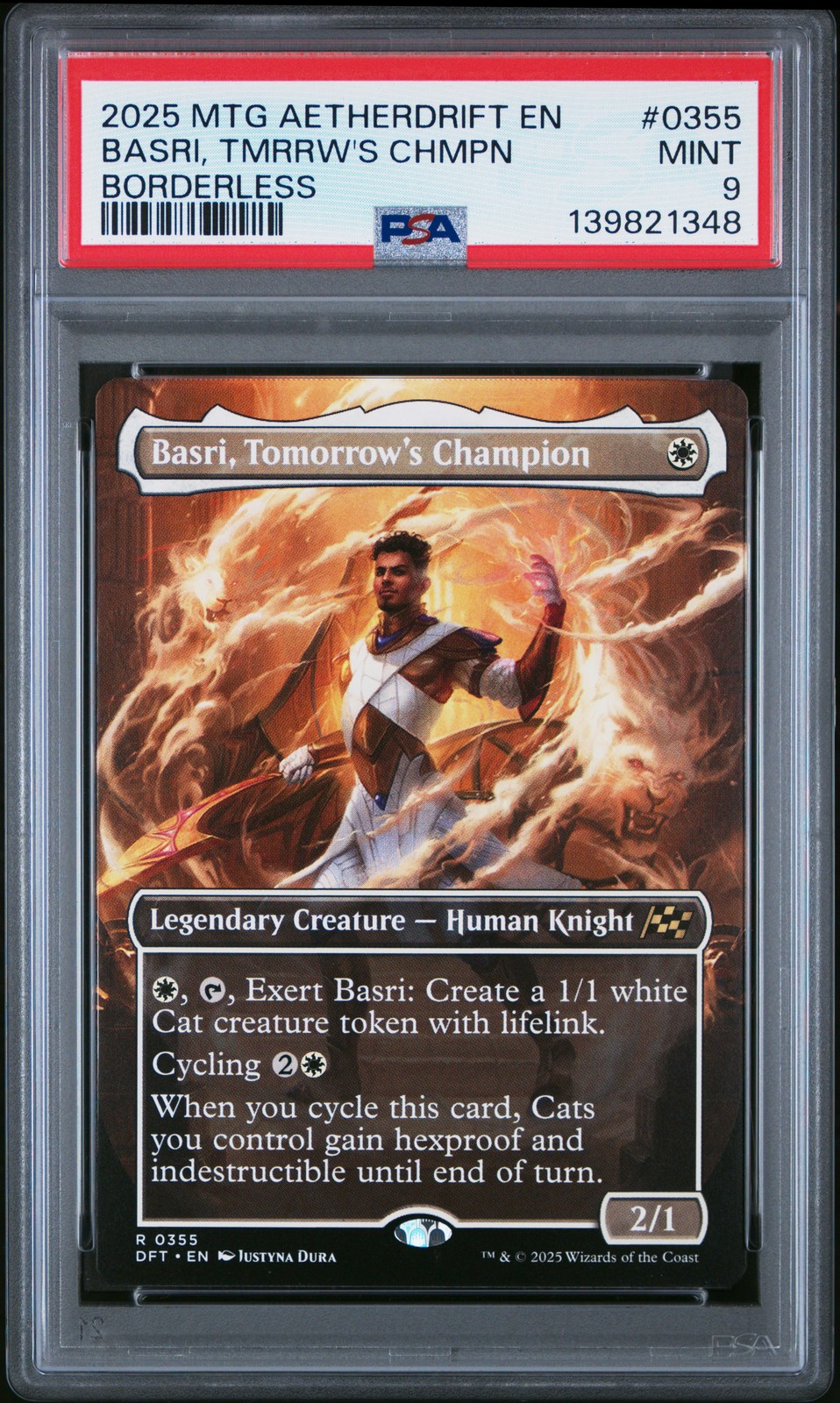 Basri, Tomorrow\'s Champion 0355 Borderless Mtg PSA 9