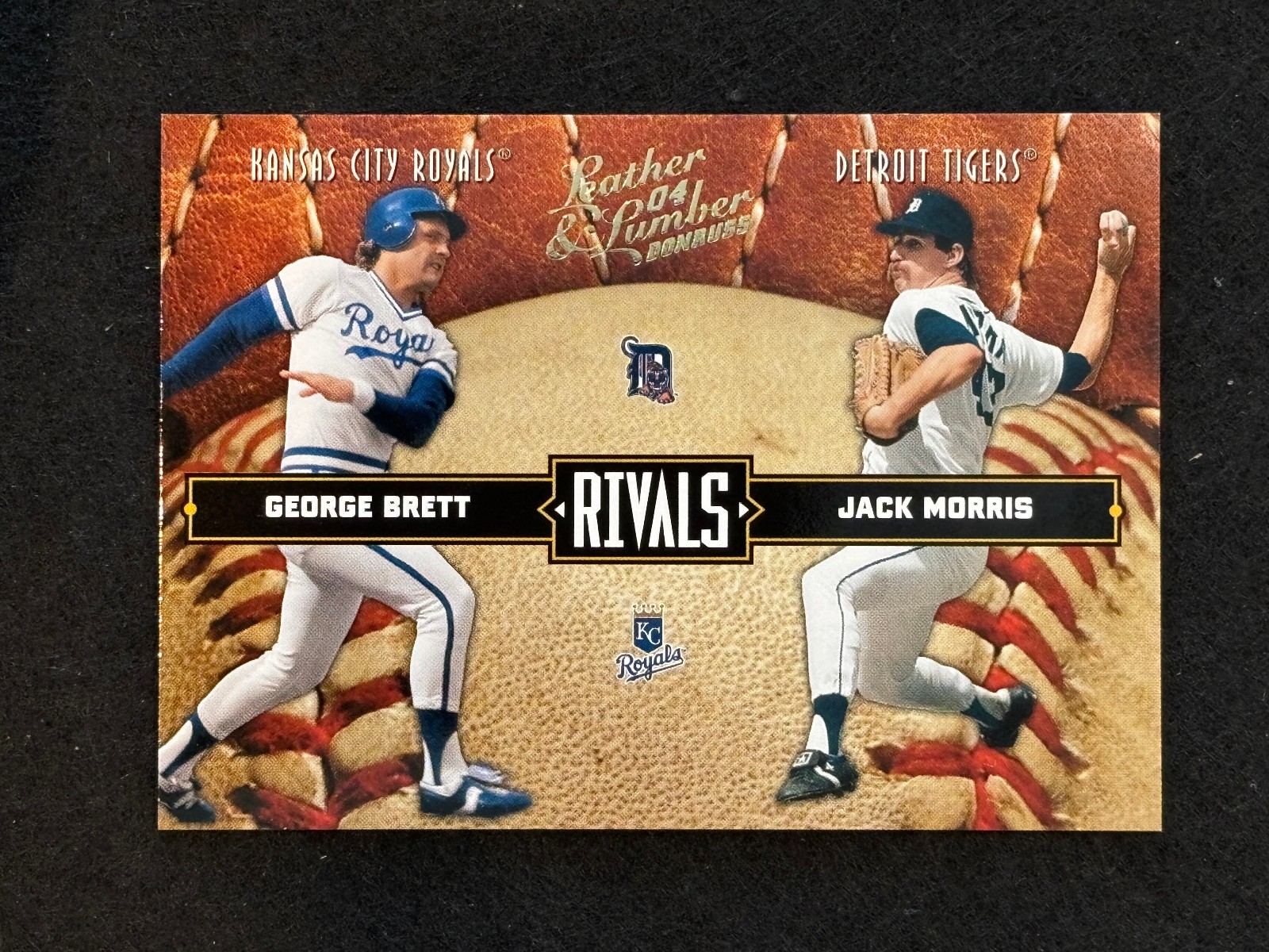 2004 Donruss Leather & Lumber Rivals George Brett Jack Morris 2312/2499