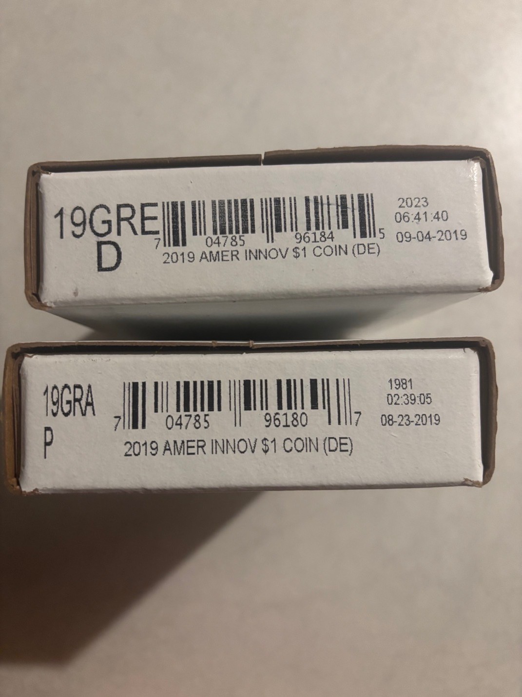2019 P&D American Innovation $25 Coin Rolls Delaware Sealed in OGP box