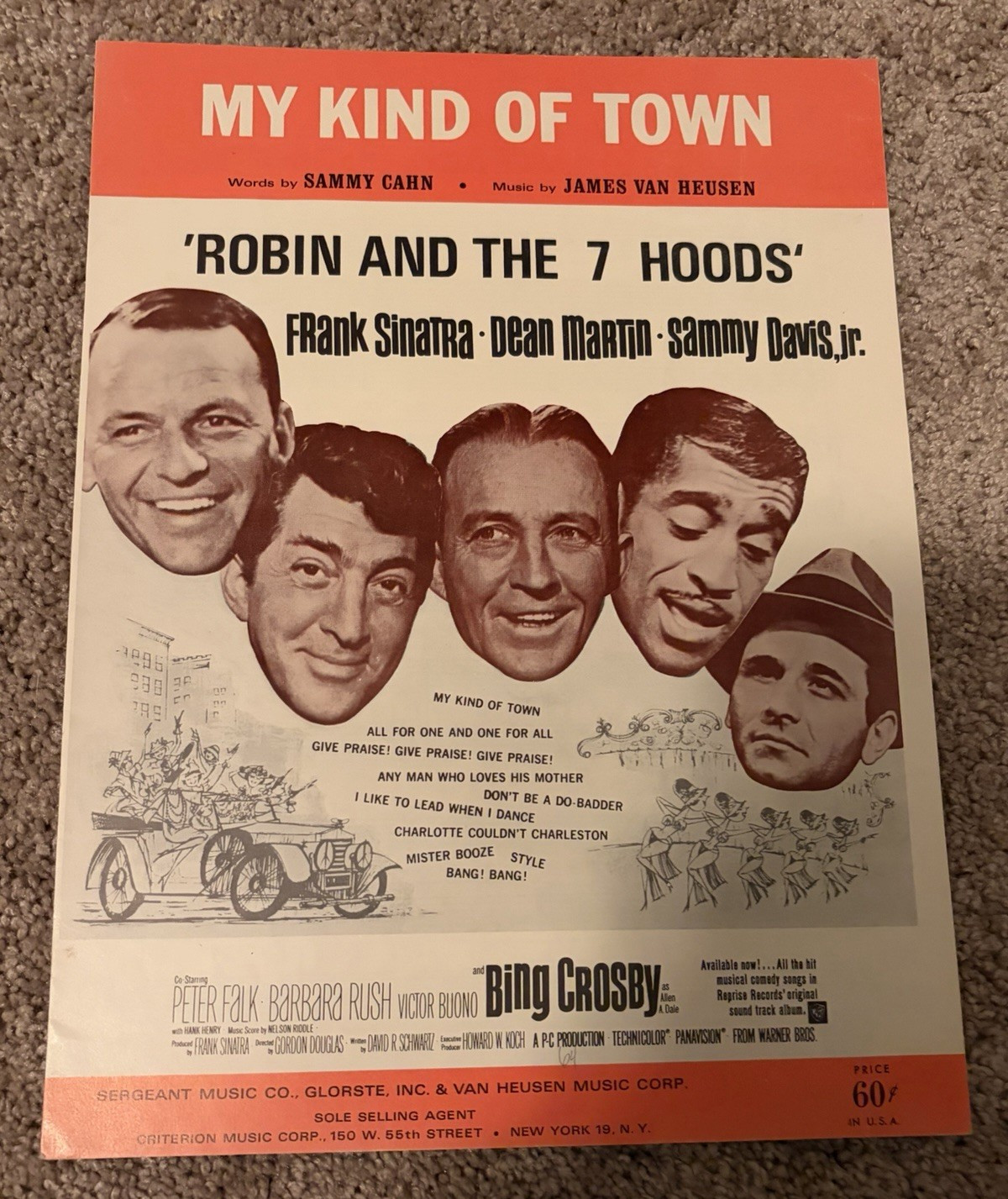 Vintage 1964 Frank Sinatra Sheet Music “My Kind of Town” 9 X 12 Original Vintage 1964 Frank Sinatra Sheet Music “My Kind of Town” 9 X 12 Original