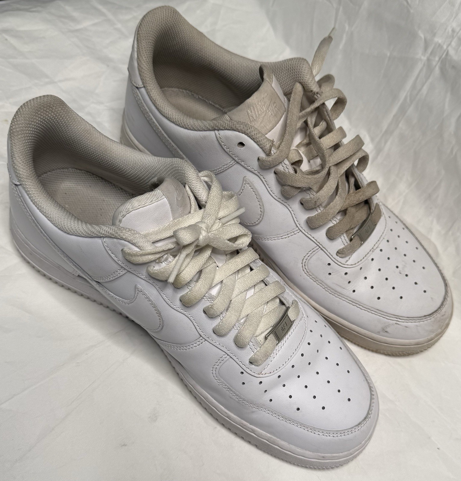 Nike Air Force 1 White Size 11.5 And 11 Both left shoes Same side Preowned Laces Nike Air Force 1 White Size 11.5 And 11 Both left shoes Same side Preowned Laces
