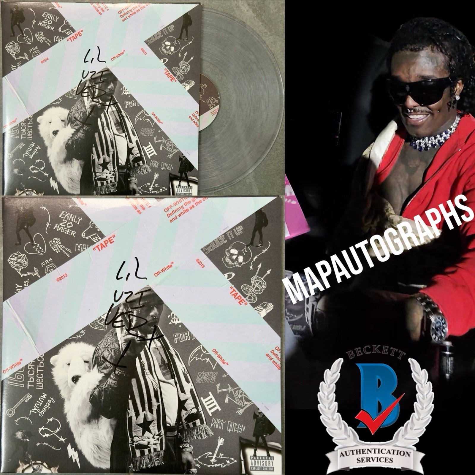 Lil Uzi Vert Signed “Luv Is Rage 2” Vinyl LP Record BECKETT COA EXACT PROOF