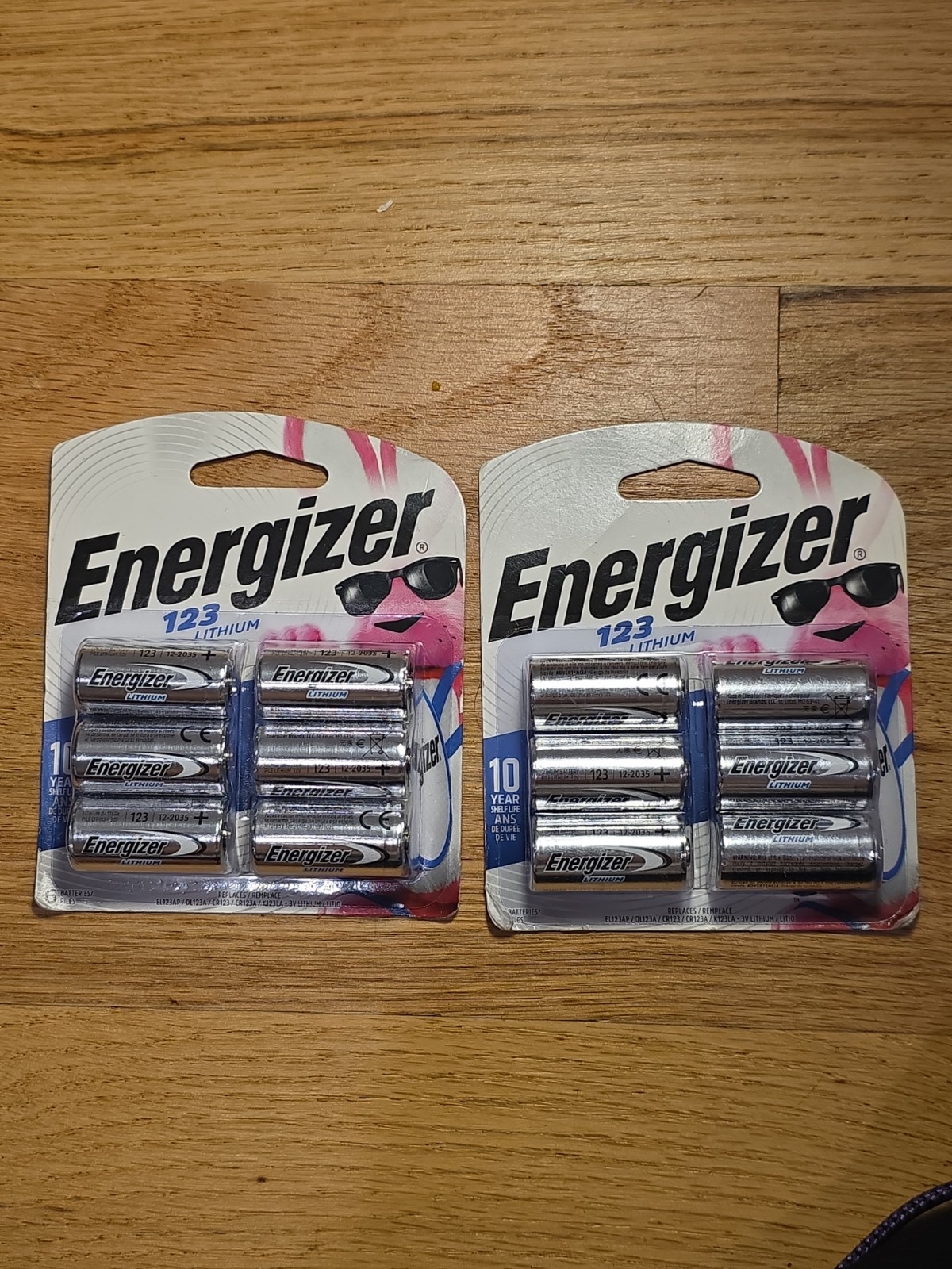 2X Energizer 123 Lithium CR123A Batteries 3V 6-Pack EL123BP-6 UPN-172343 12/2035