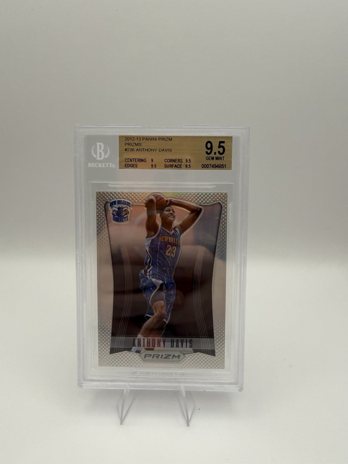 2012-13 Panini Prizm Anthony Davis RC #236 Silver Prizm Hornets BGS 9.5