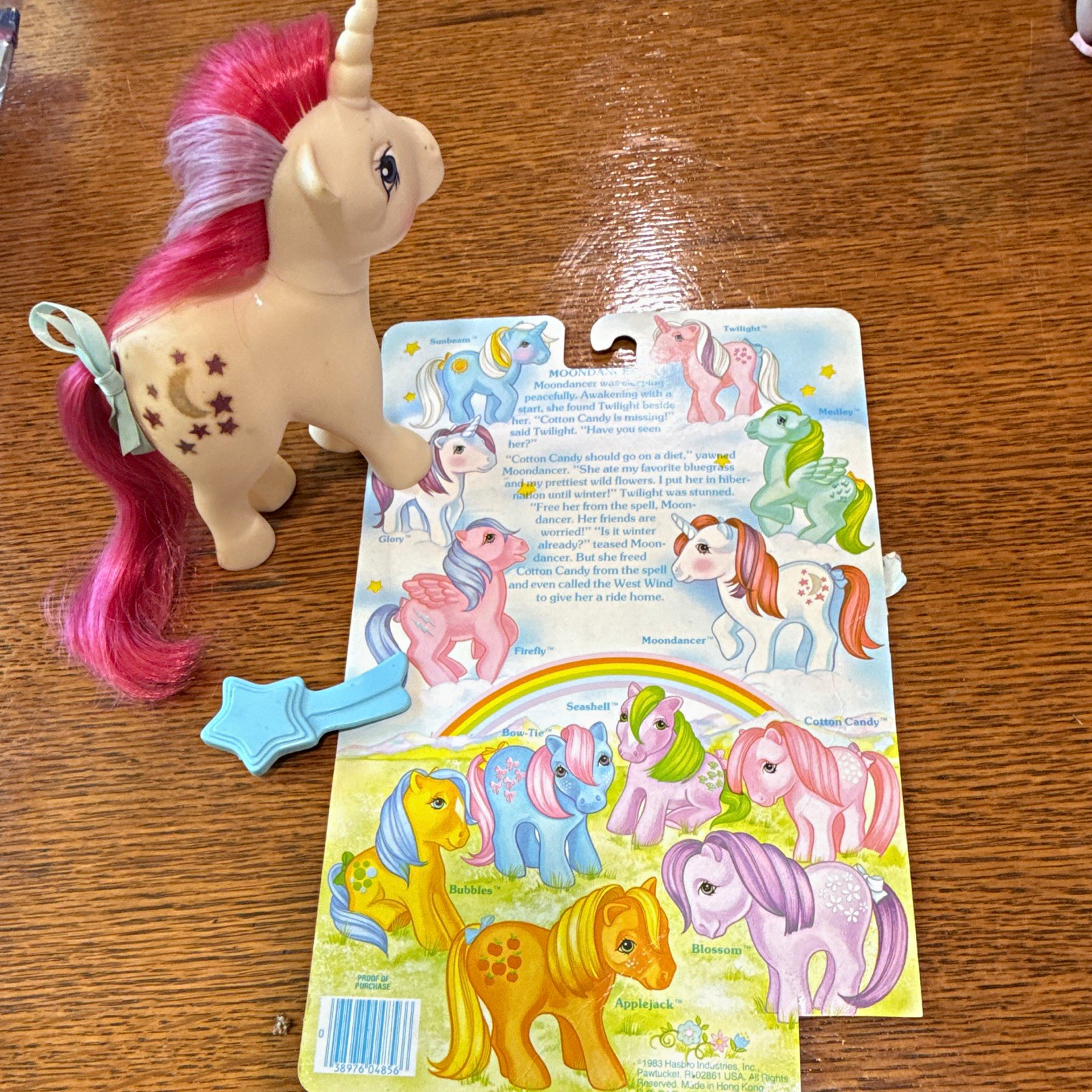 Vintage 1983 My Little Pony G1 Moondancer w Original Cardback, Brush & Ribbon