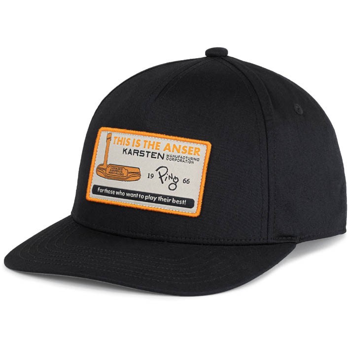 New Ping Karsten This Is The Anser 1966 Black Adjustable Snapback Hat/Cap