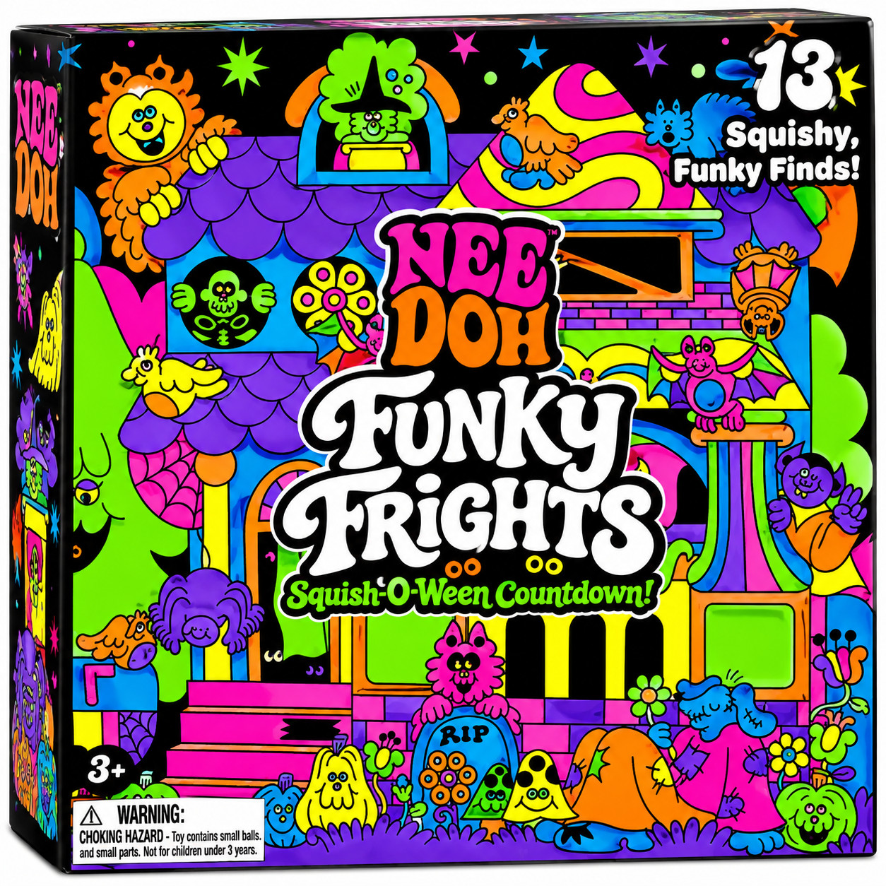 2026 NeeDoh Halloween Advent Calendar Blind Box Squish Fidget Toy Funky Frights 
