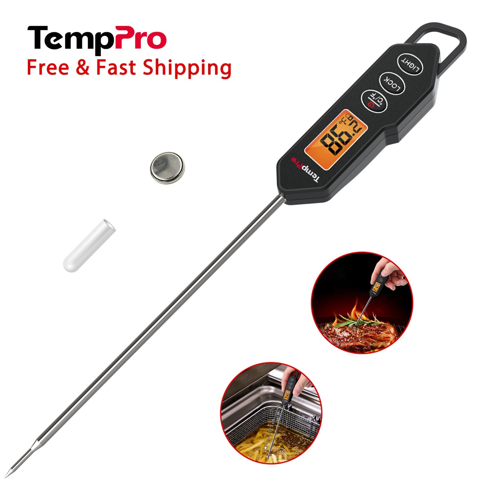 TempPro TP01HW Digital Meat Thermometer with Long Probe For BBQ Cooking &Candy