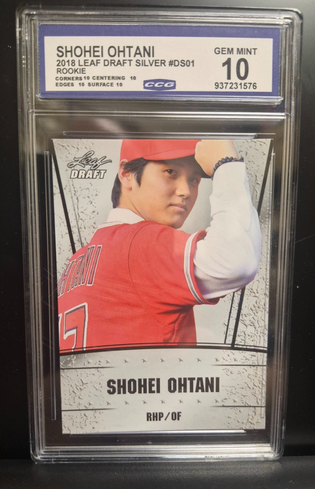 2018 Leaf Draft Silver Shohei Ohtani #DS-01 (RC) Rookie Graded CCG 10 Gem Mint 2018 Leaf Draft Silver Shohei Ohtani #DS-01 (RC) Rookie Graded CCG 10 Gem Mint