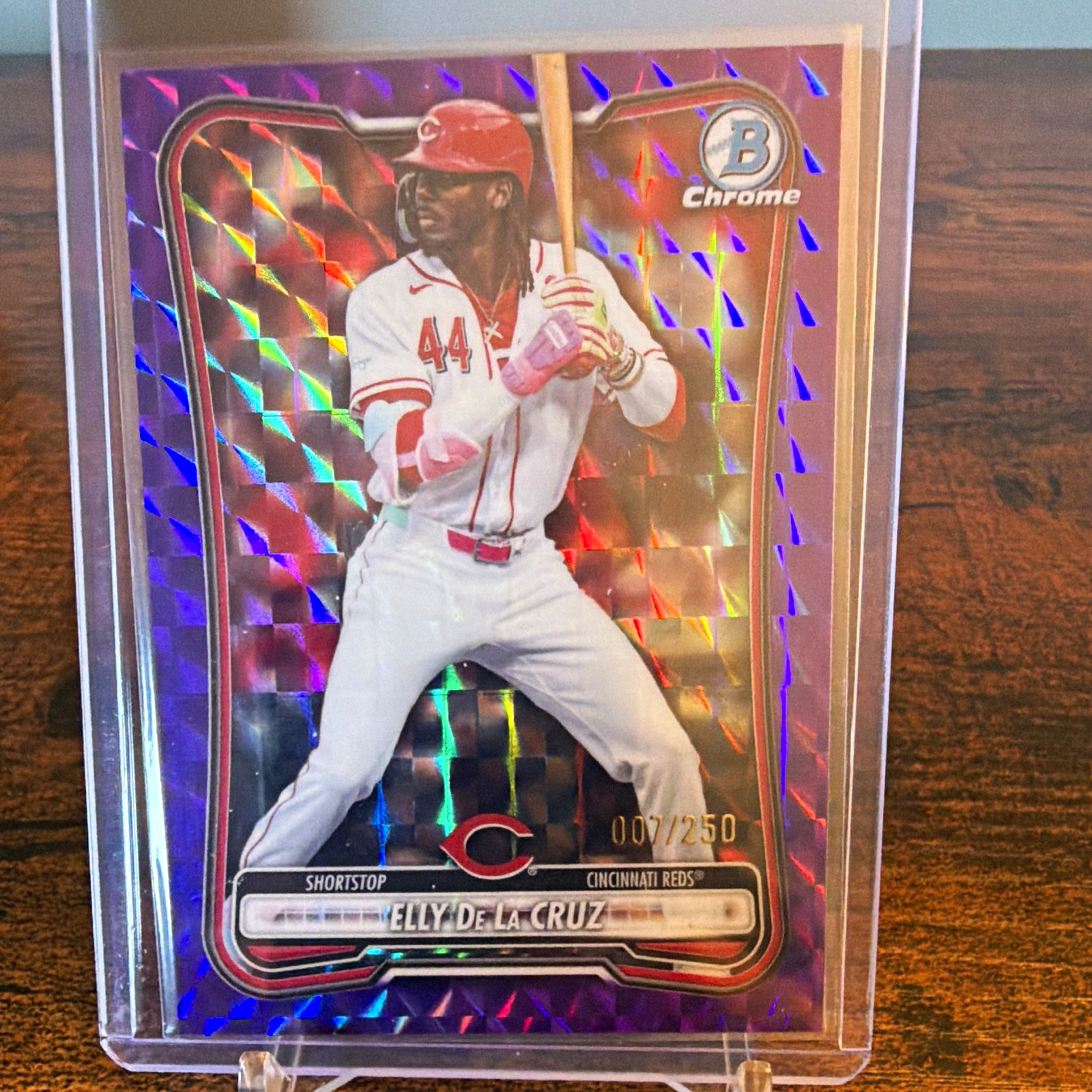 Topps 2025 Bowman Chrome Elly De La Cruz #89 Reds Purple Geometric /250
