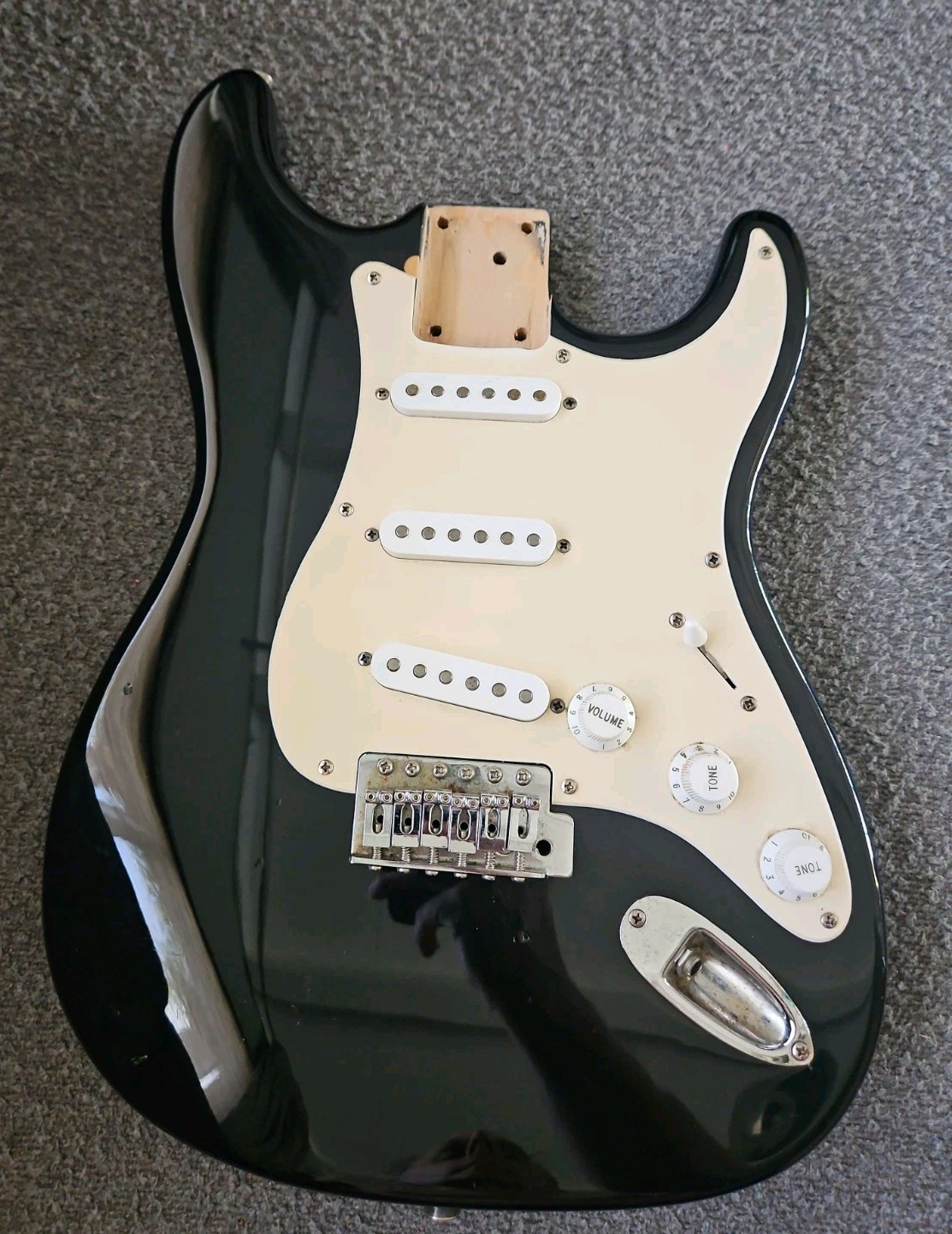 Nice 1996 Squier by Fender® Stratocaster SSS Body Black Full Standard Thickness Nice 1996 Squier by Fender® Stratocaster SSS Body Black Full Standard Thickness