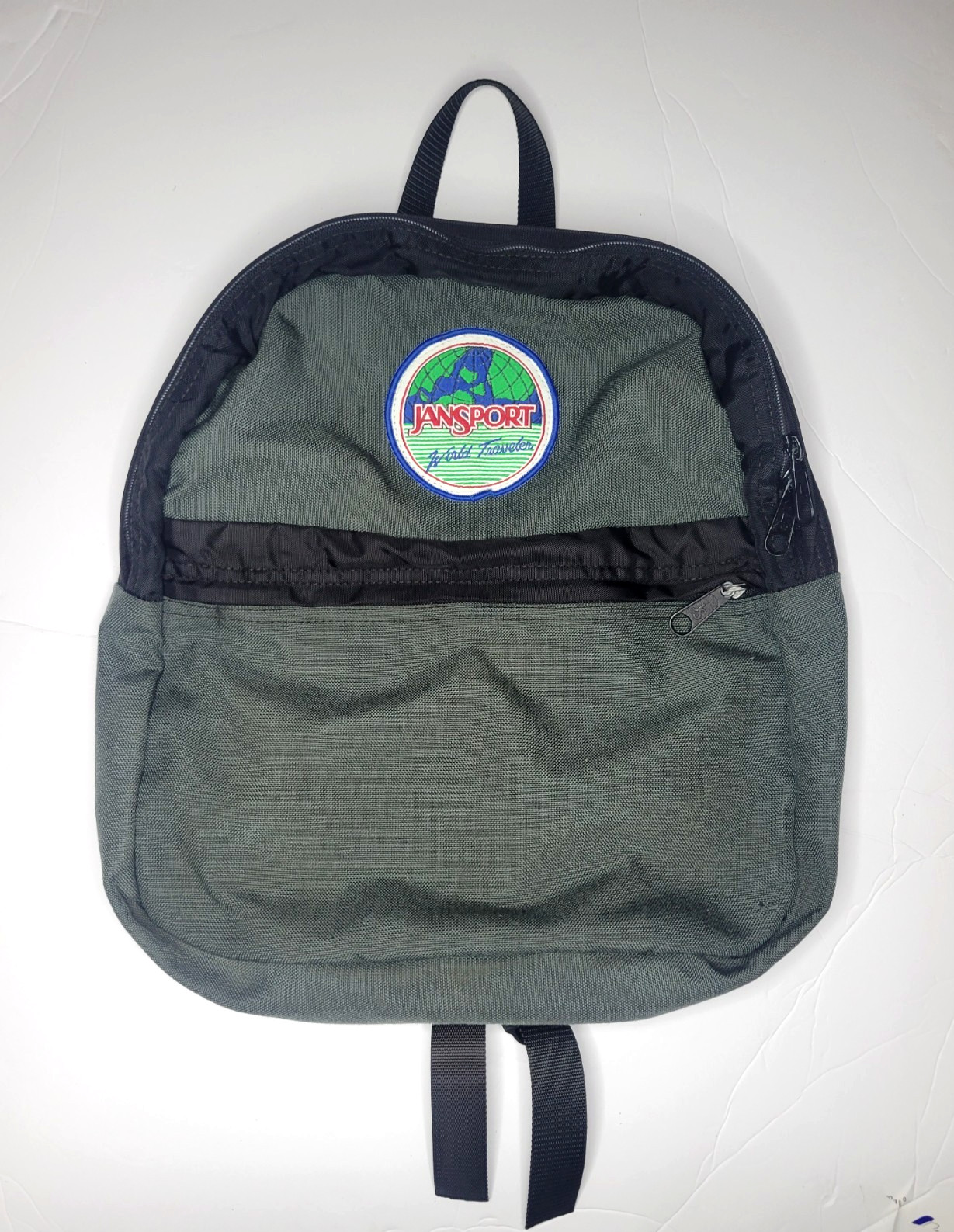 VTG JanSport Backpack World Traveler Bag Adult Green Travel School Book USA 90s VTG JanSport Backpack World Traveler Bag Adult Green Travel School Book USA 90s
