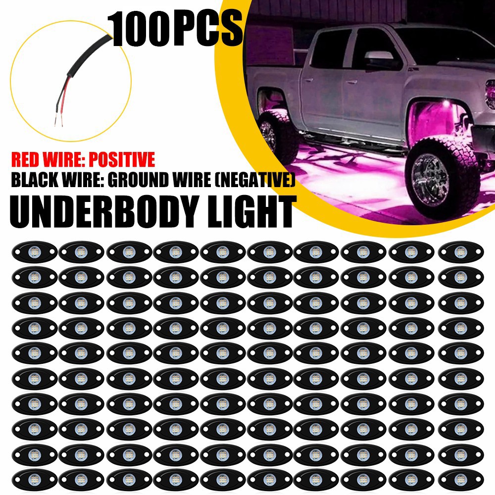 100pcs Rock Waterproof Lights LED Neon Underglow Light Fit Car SUV Truck Purple