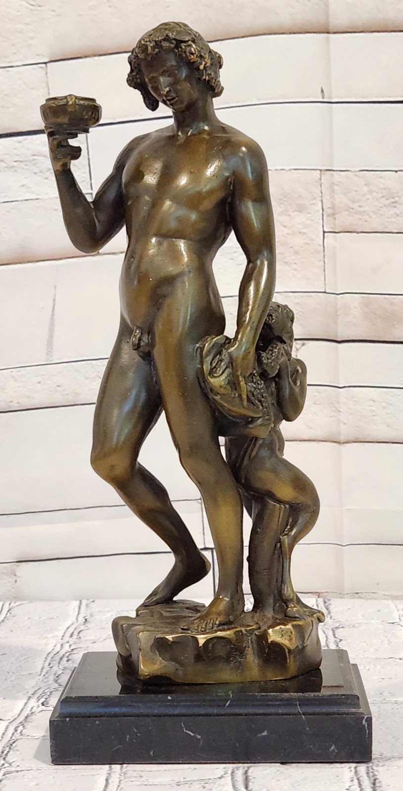 Michelangelo Greek God Dionysus  Roman Mythology Bacchus God of Wine Bronze Art