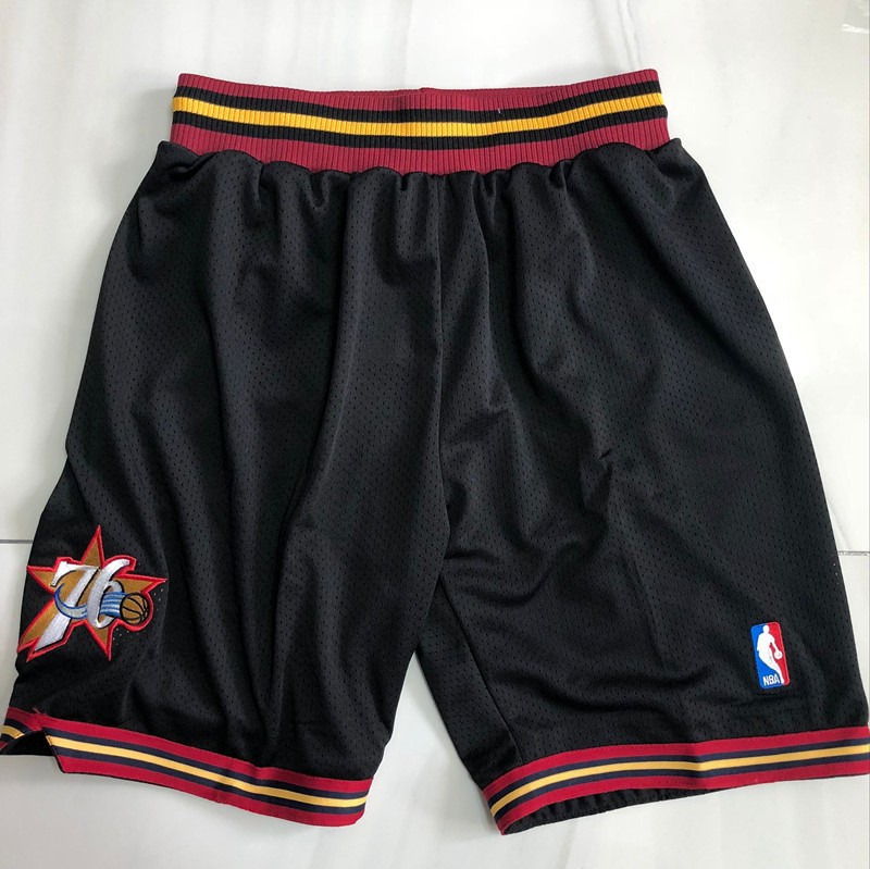 New Philadelphia 76ers Men Classic Black Pockets stitched Shorts Size US