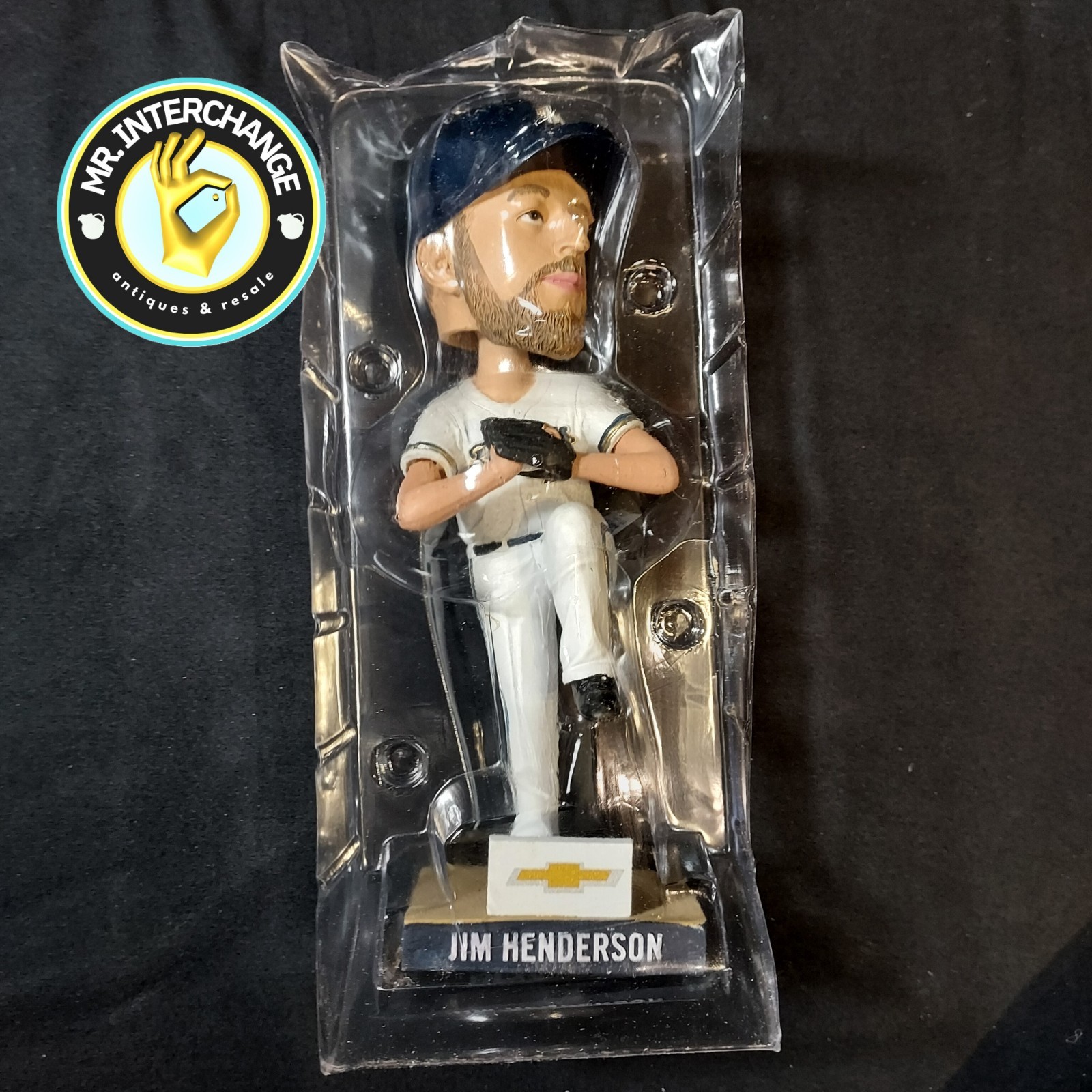 2014 Jim Henderson Milwaukee Brewers Bobblehead SGA Chevrolet w/ Box