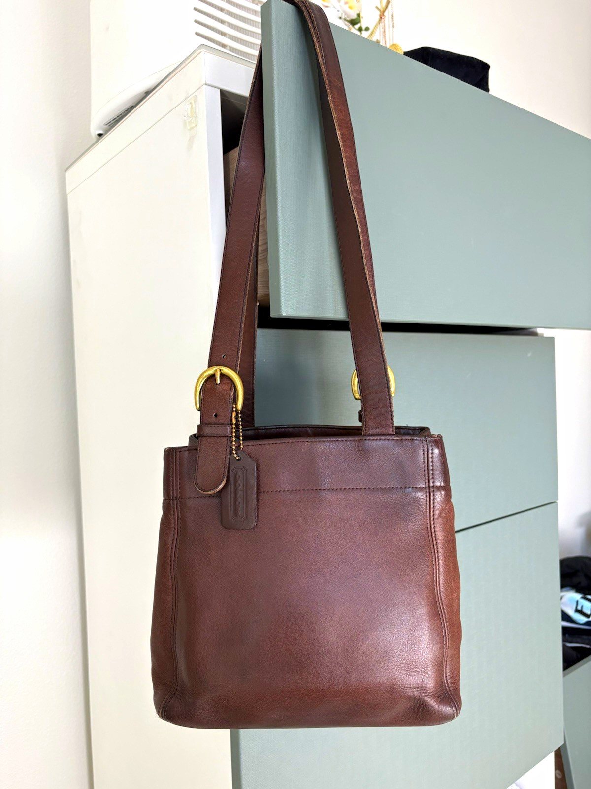 Vintage Coach Waverly Buckle Bag (Style # 4157) - Mahogany. Made in ‘96 USA