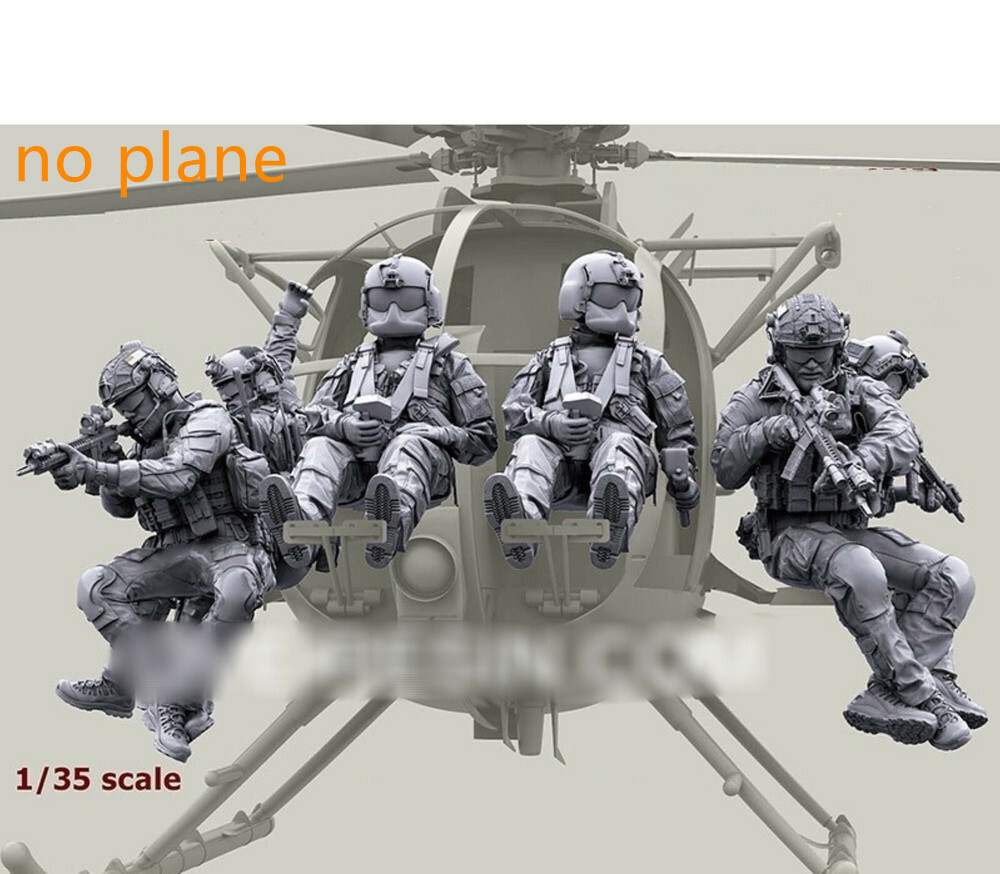 1/35 resin figure model modern US helicopter crew and soldiers 6 man unassembled