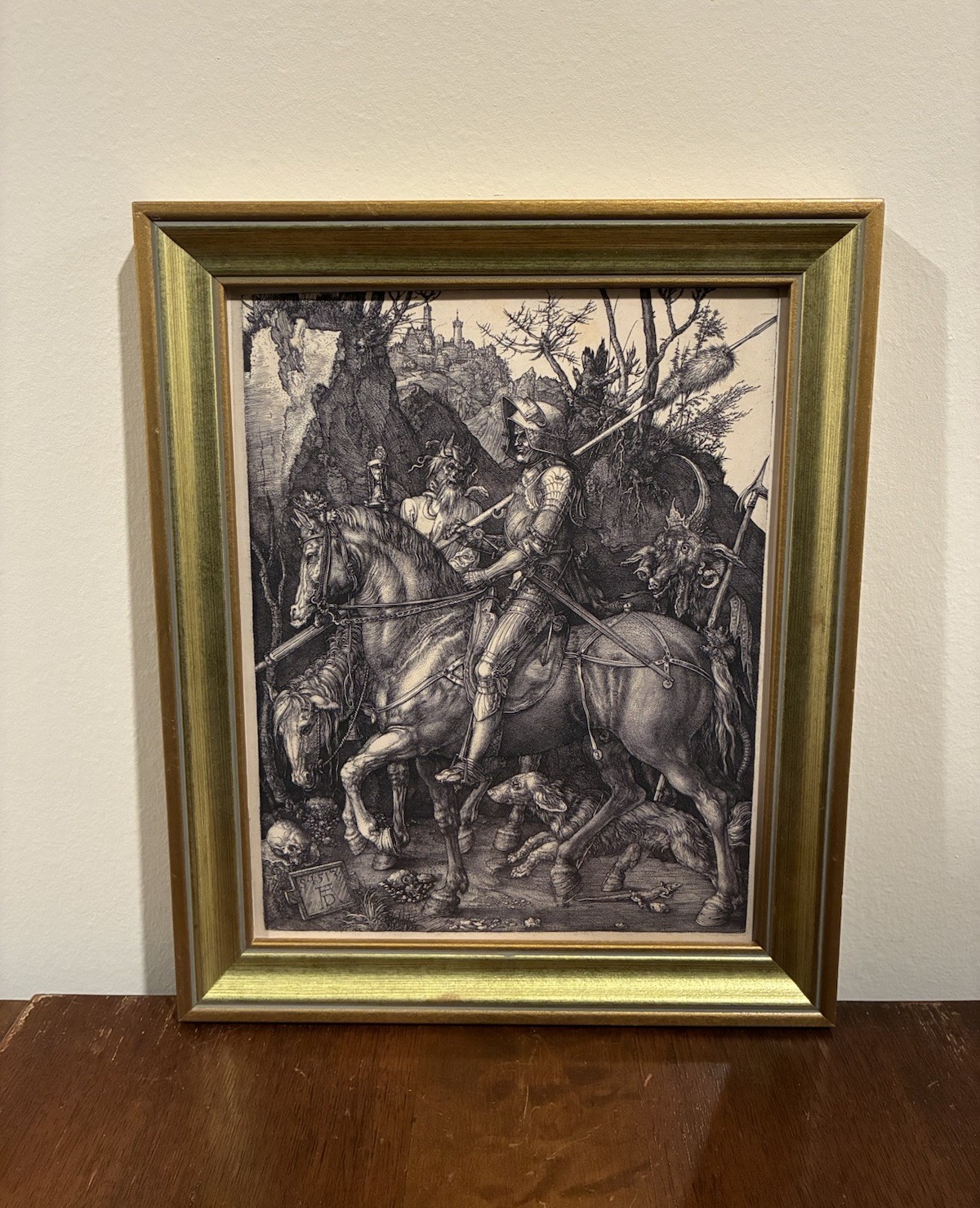 Albrecht Durer Knight Death & Devil 9.5x11.5 Vintage Gold Frame Gallery Wall Art Albrecht Durer Knight Death & Devil 9.5x11.5 Vintage Gold Frame Gallery Wall Art
